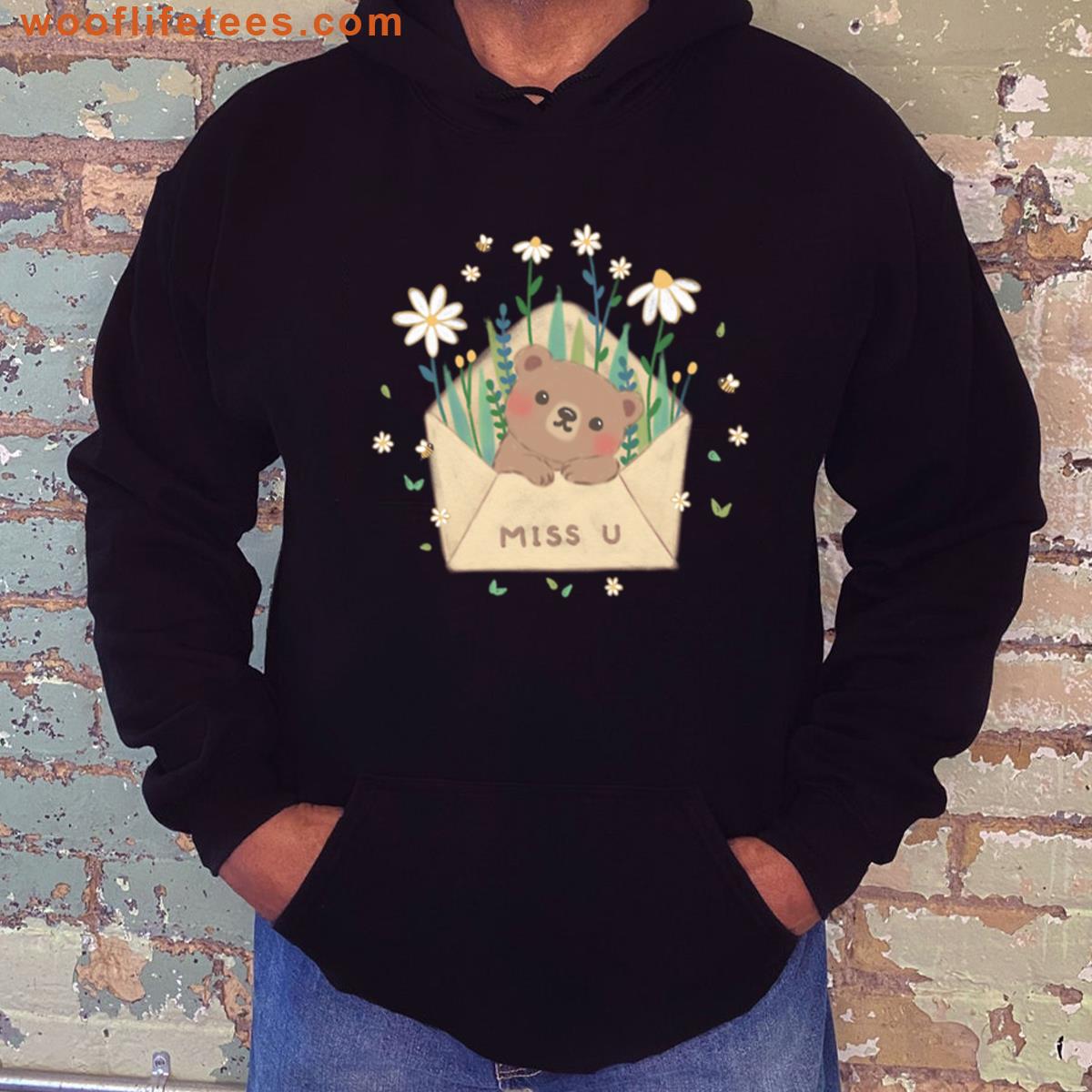 Miss U Teddy Bear Graphic T-shirt