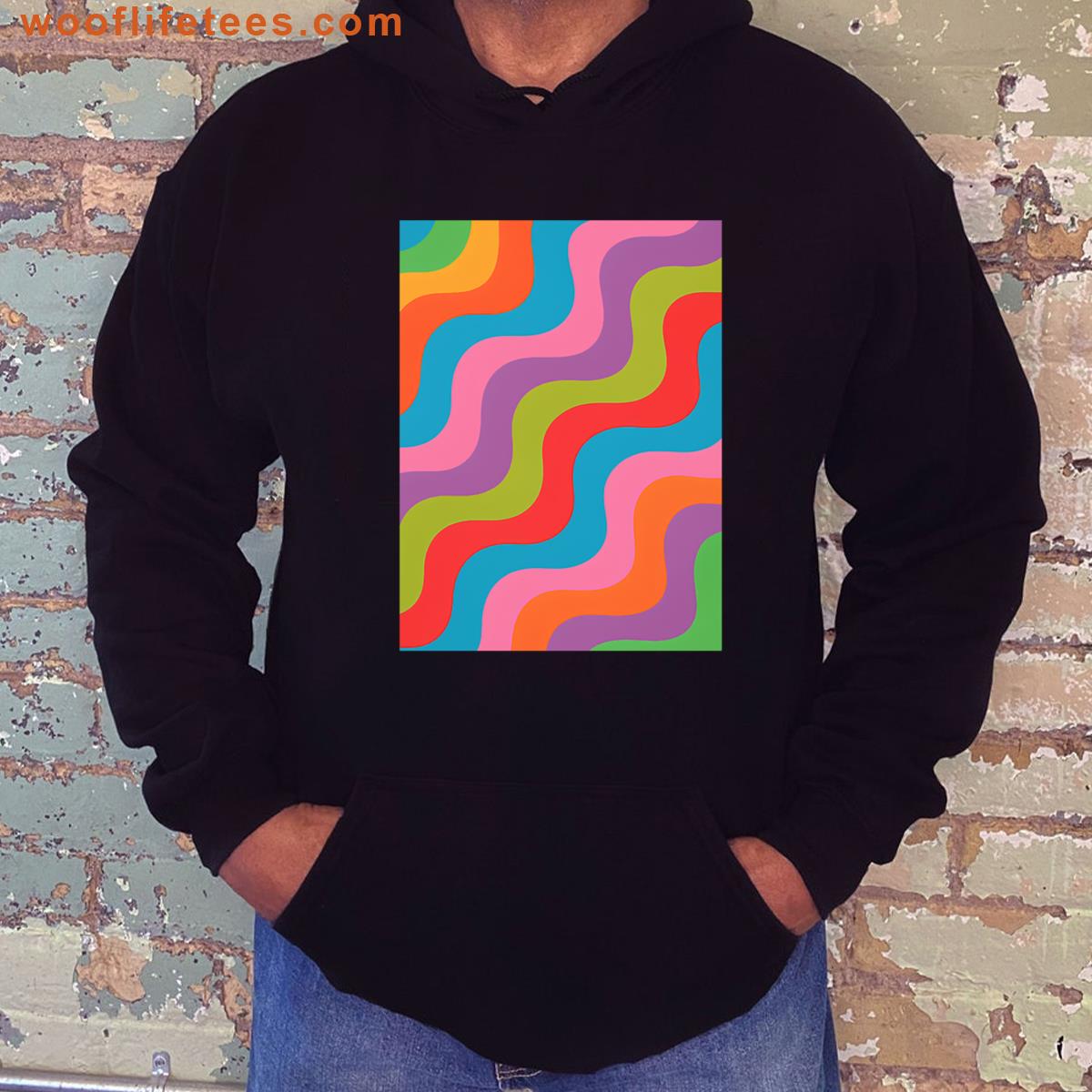Neon Rainbow Colorful Waves T-shirt