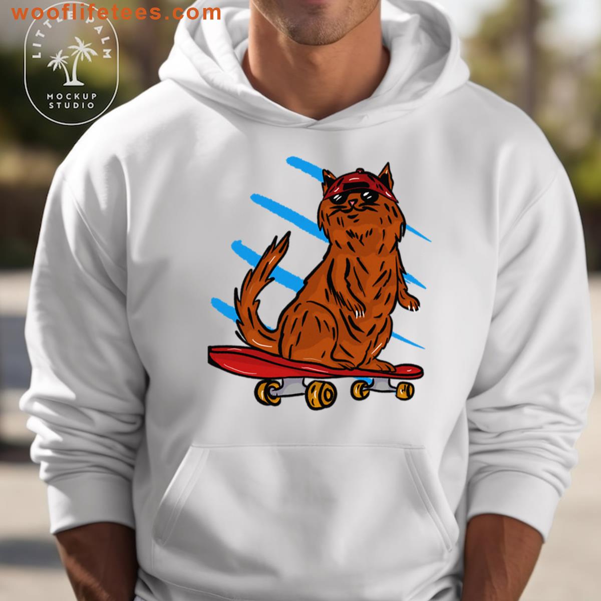 Orange Cat Skate Style T-shirt