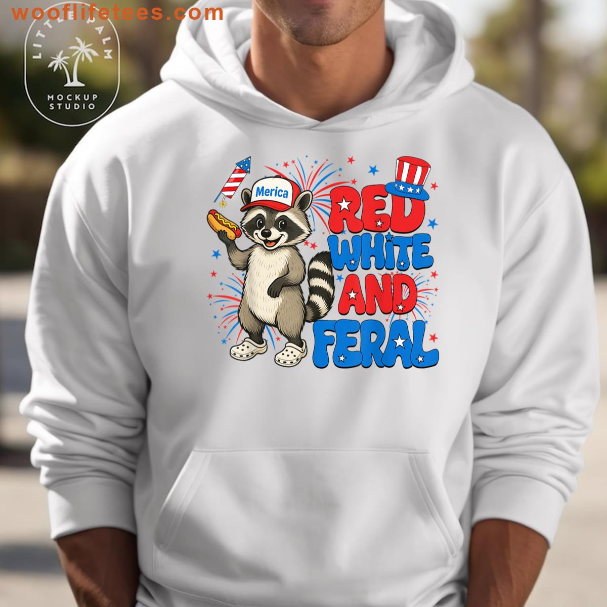 Red Raccoon 4th Of July T-shirt