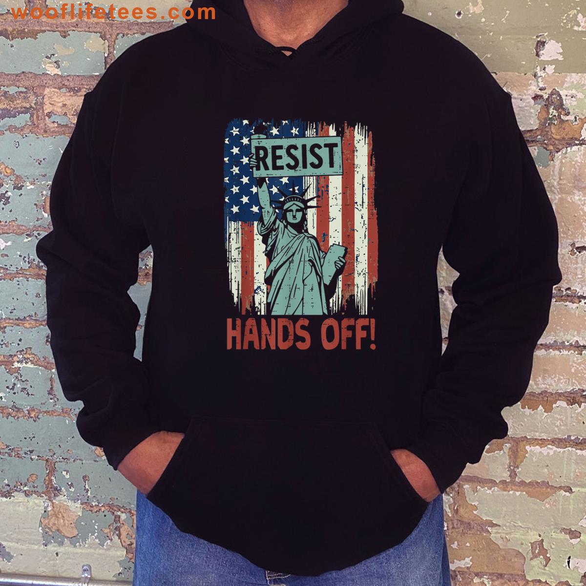 Resist Hands Off Flag T-shirt
