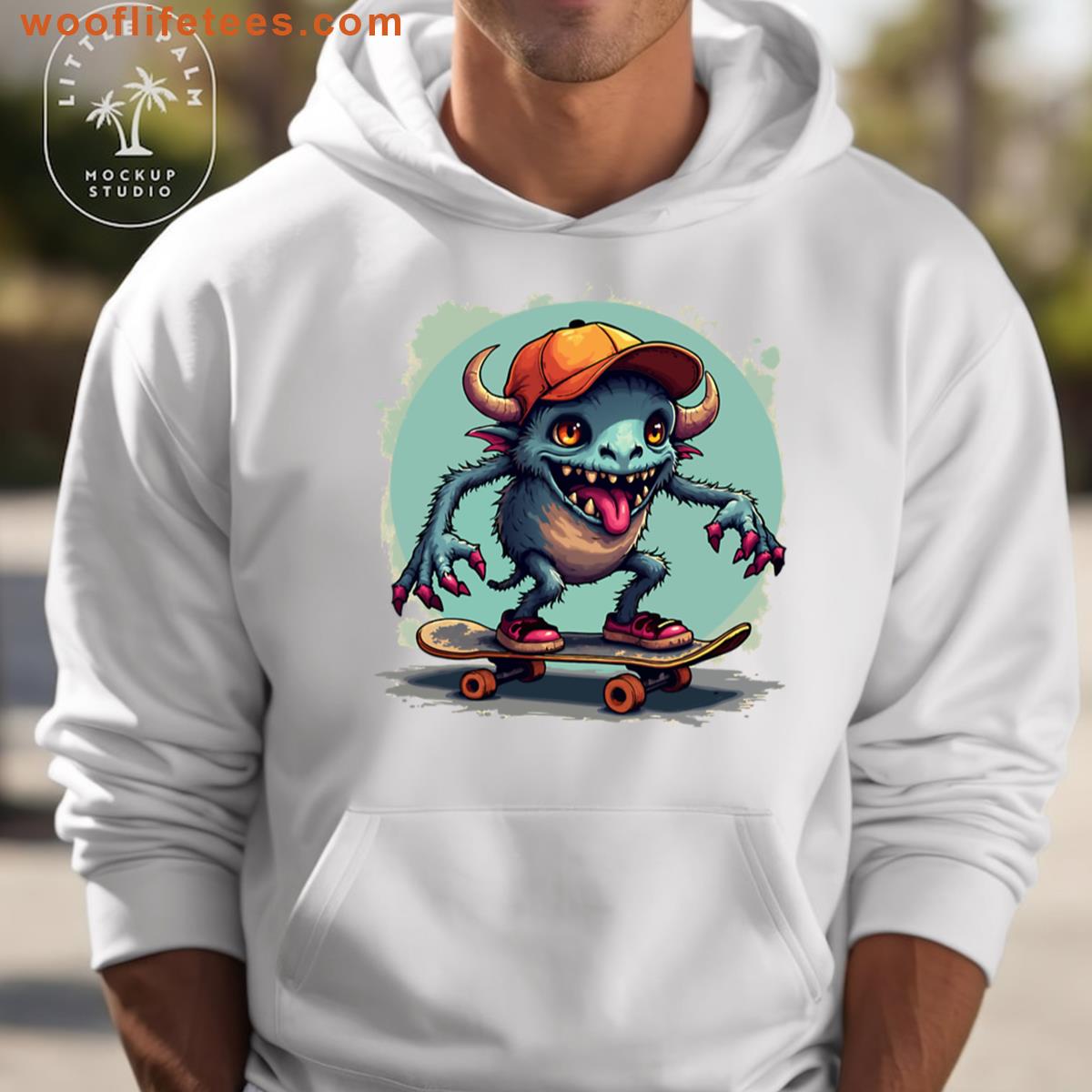 Skater Monster Graphic Casual T-shirt