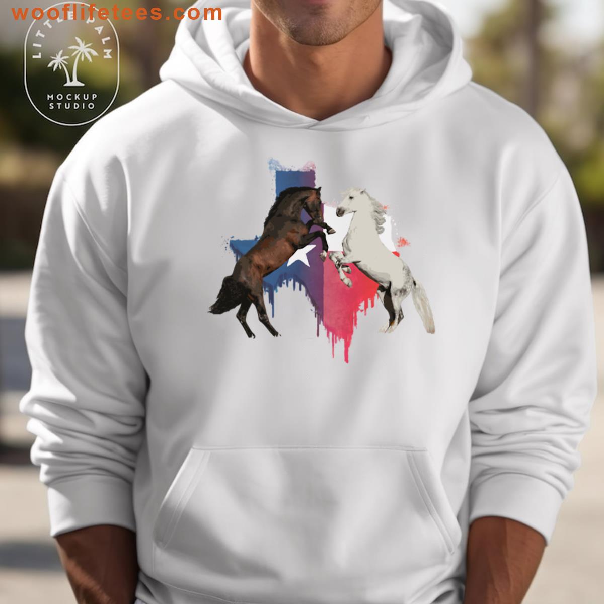 Texas Horses Graphic Apparel T-shirt