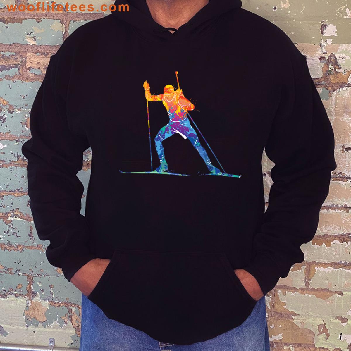 Watercolor Biathlon Athletes Gift T-shirt