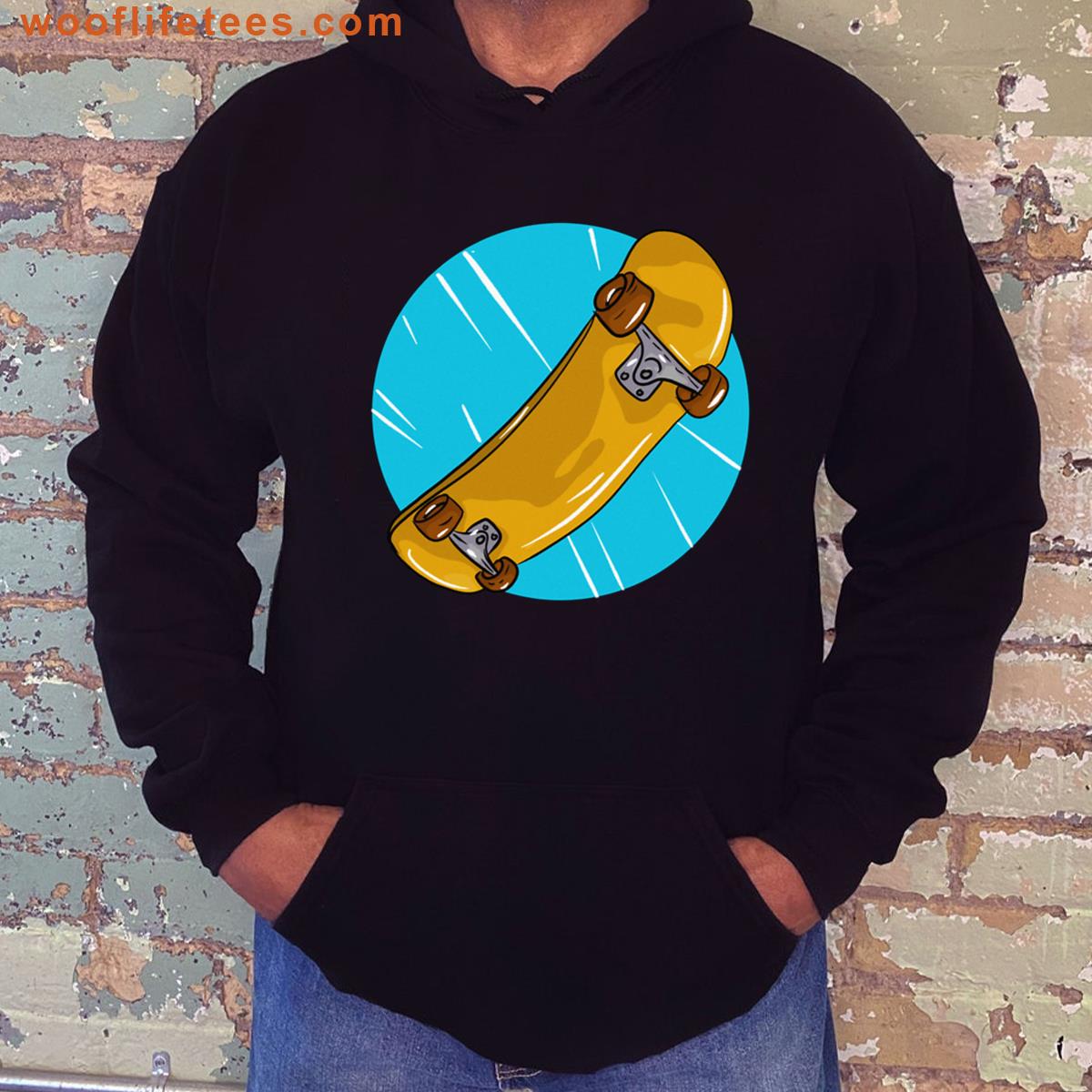 Yellow Skateboard Graphic Tee T-shirt