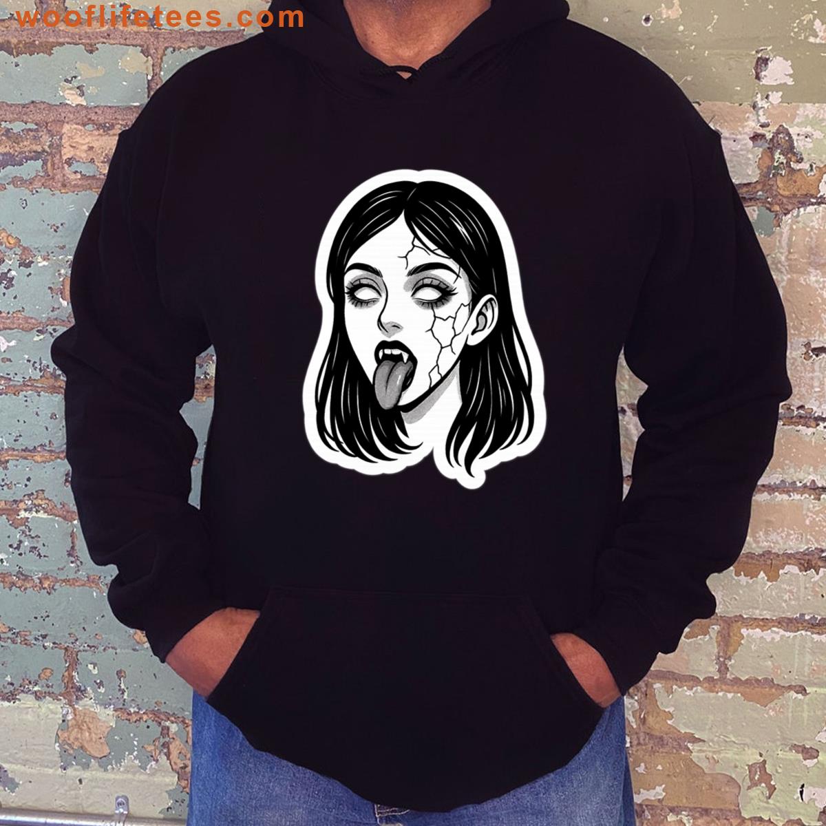 Cracked Porcelain Vampire Oversized T-shirt