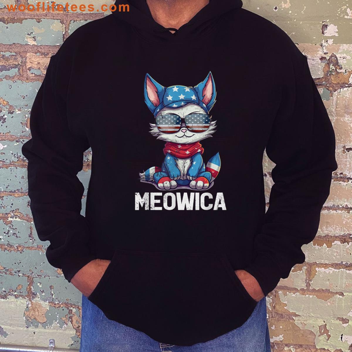 Funny Meowica Cat Patriotic T-shirt