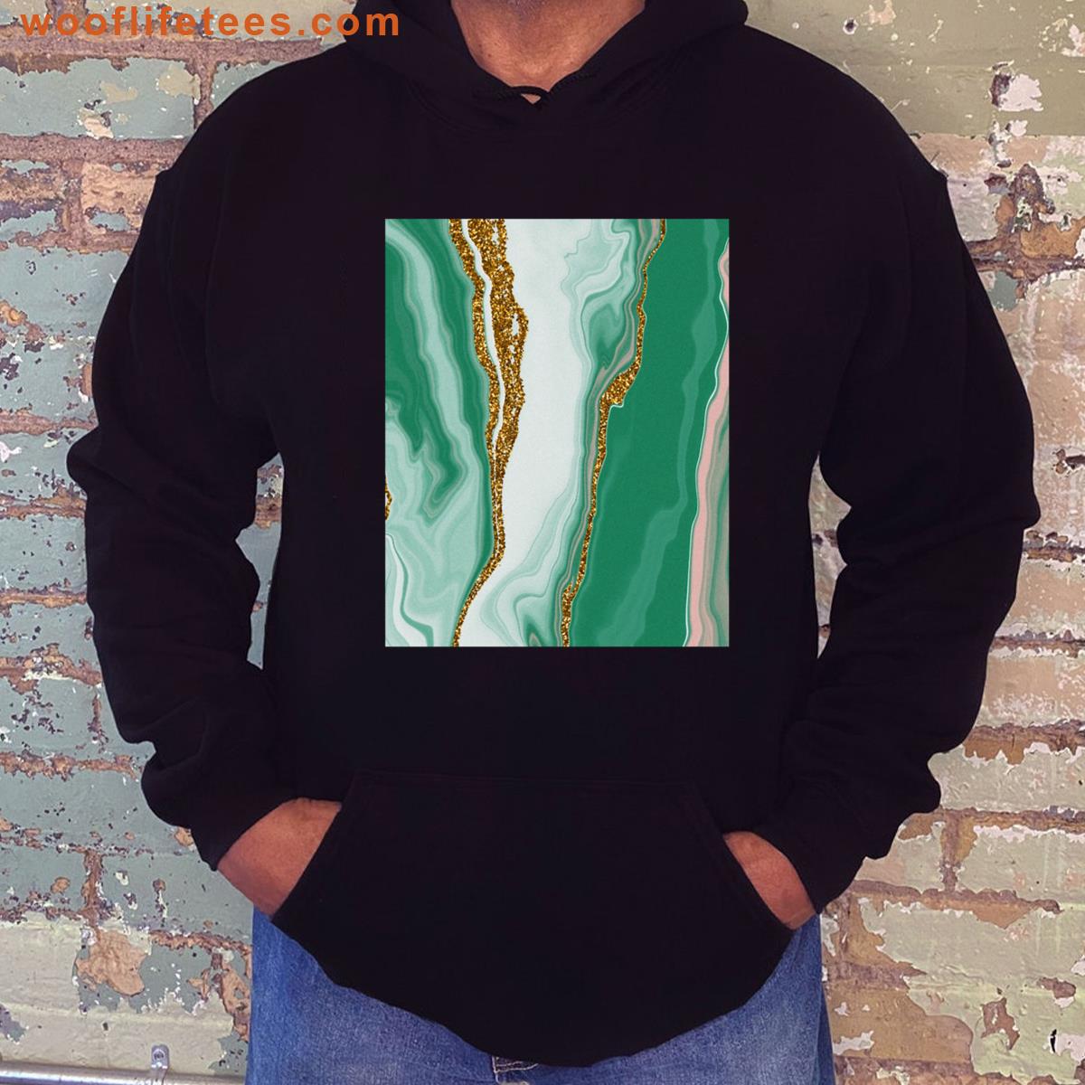 Green Marble Graphic Design T-shirt