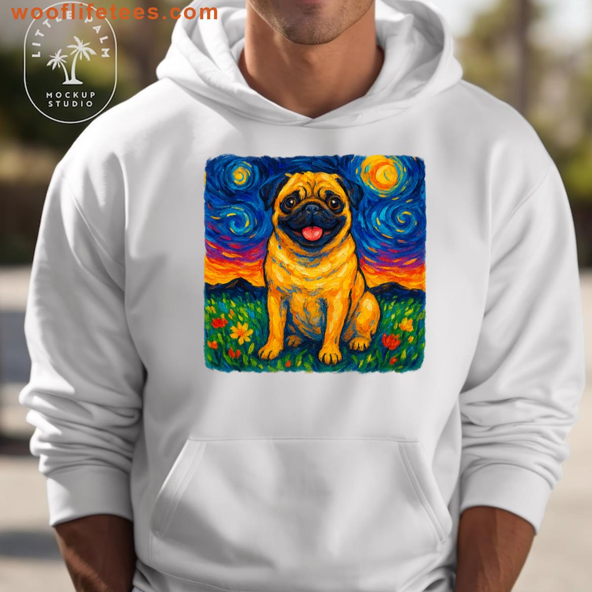 Happy Pug Art T-shirt