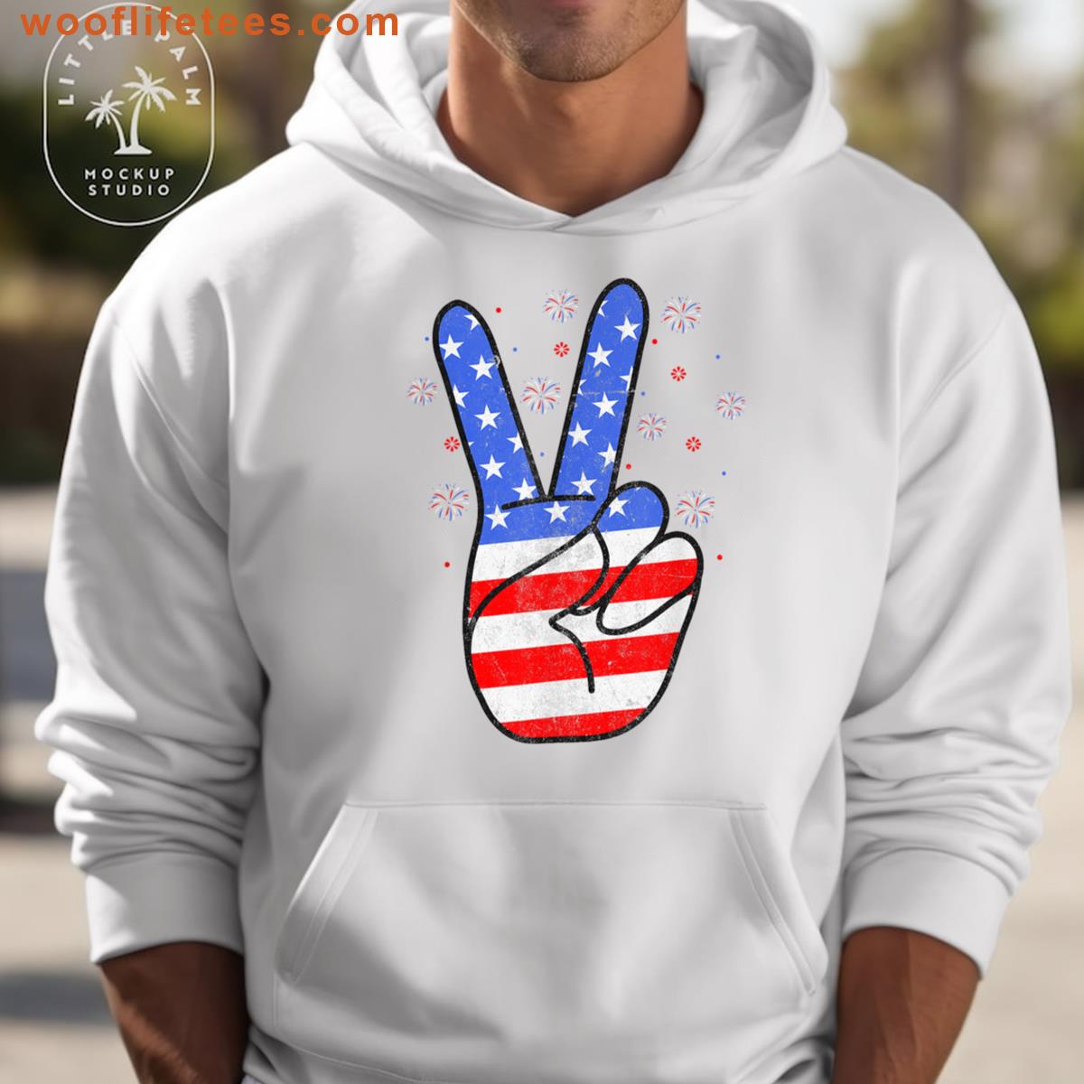 Patriotic America Flag Peace Sign T-shirt