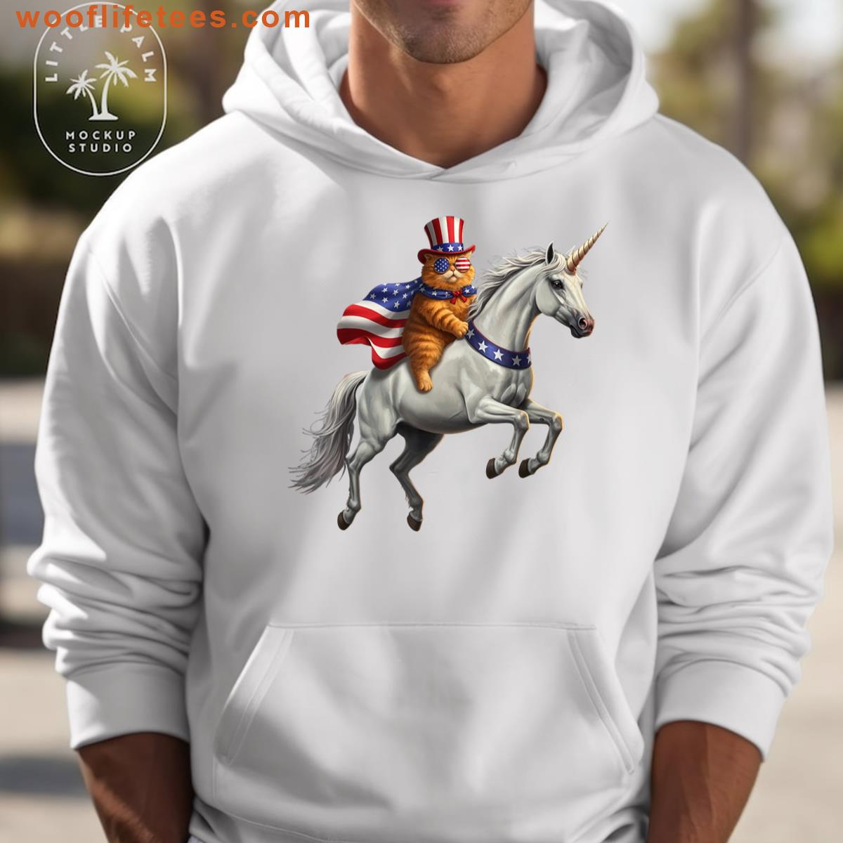 Patriotic Cute Cat Unicorn T-shirt