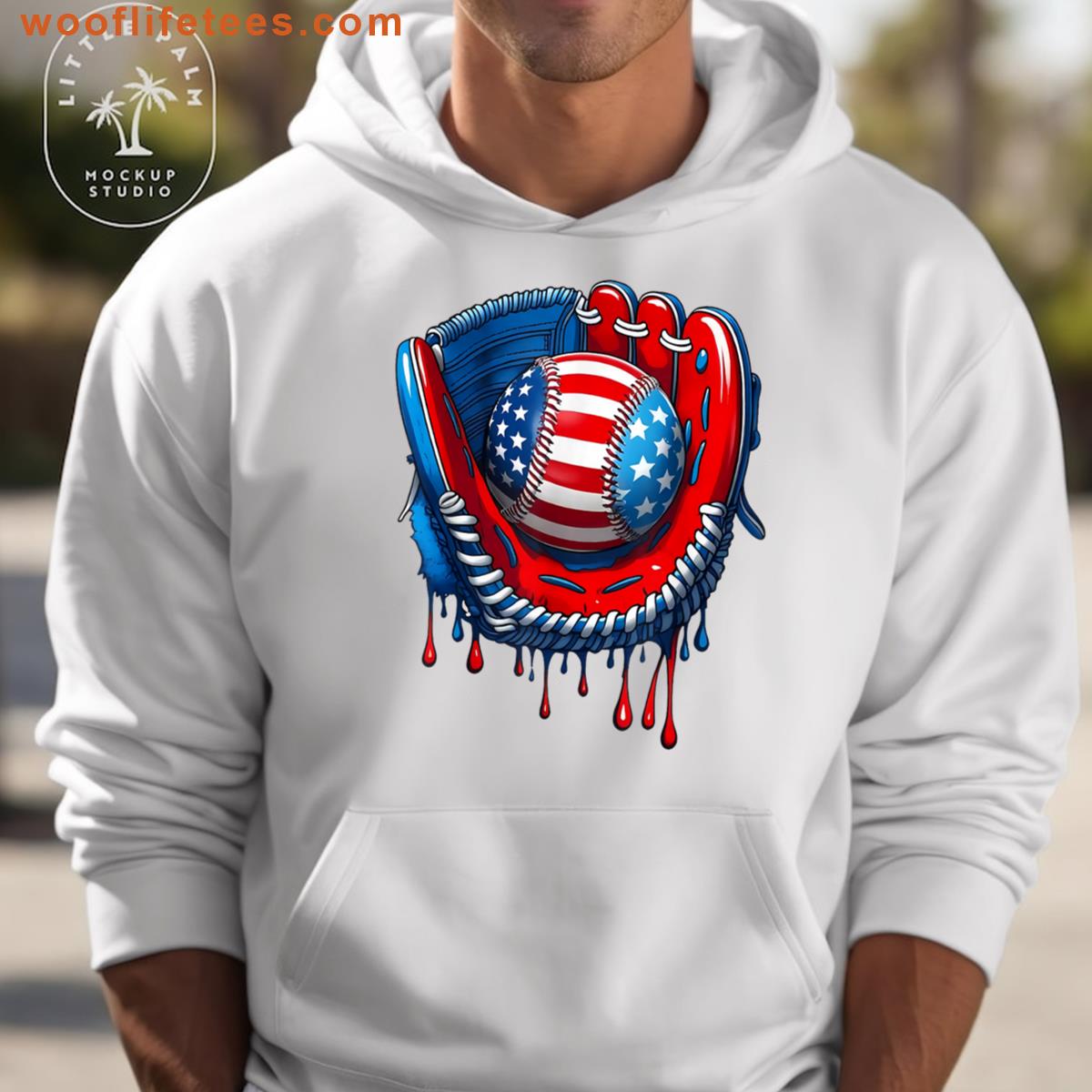 Patriotic Ice Cream Baseball T-shirt