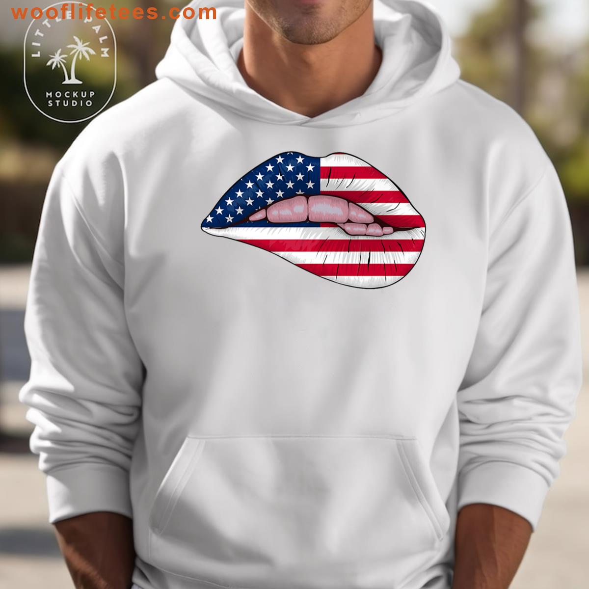 Patriotic Us America Flag Lips T-shirt