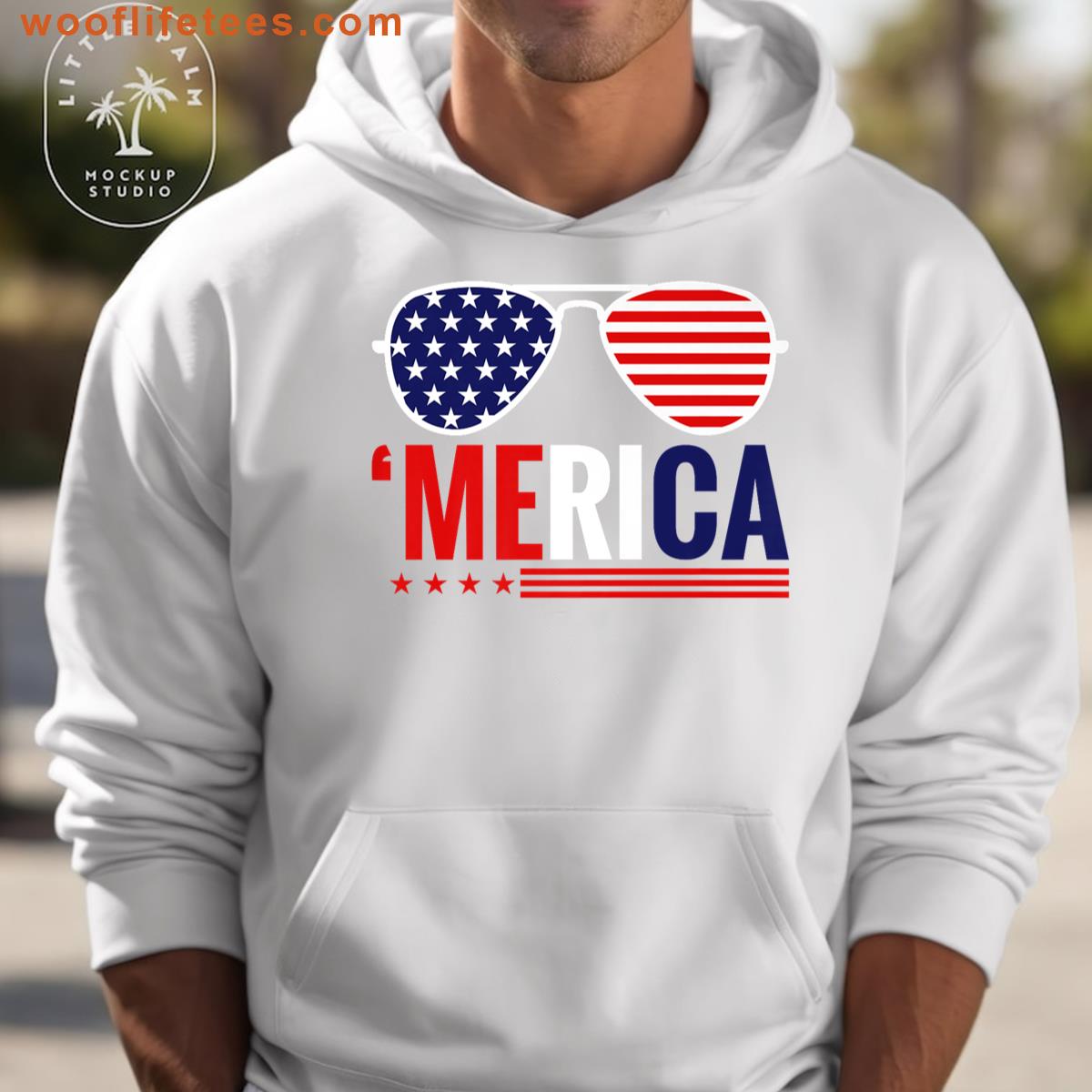 Patriotic Us America Flag Sunglasses Tee T-shirt