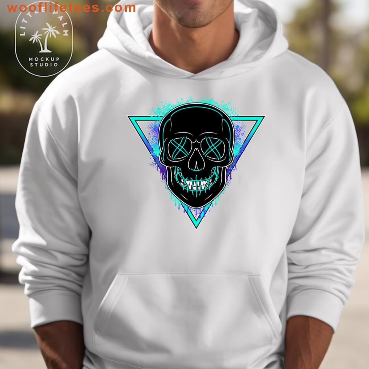 Skull Mask Turquoise Oversized T-shirt