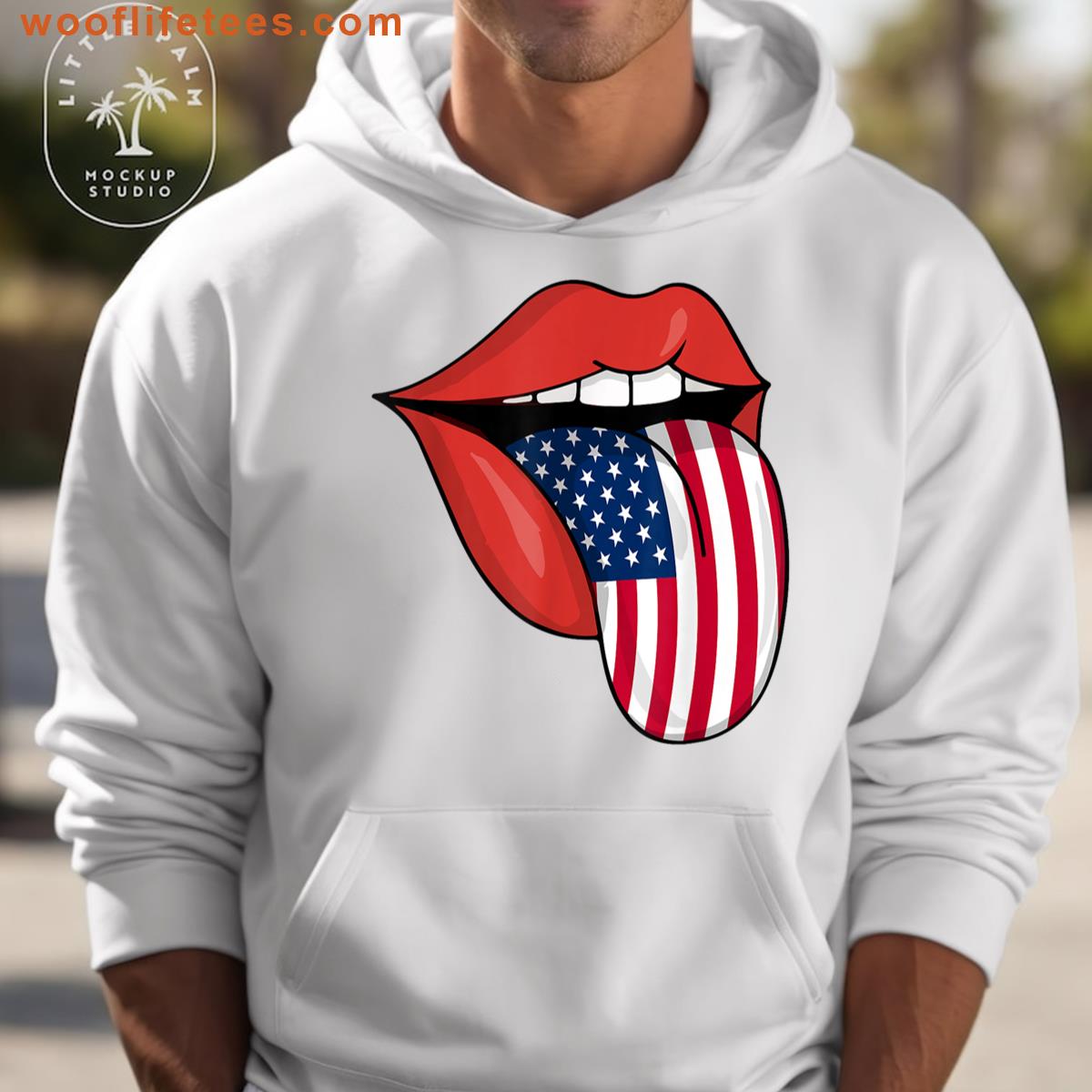 Us America Flag Patriotic Tongue Lips T-shirt