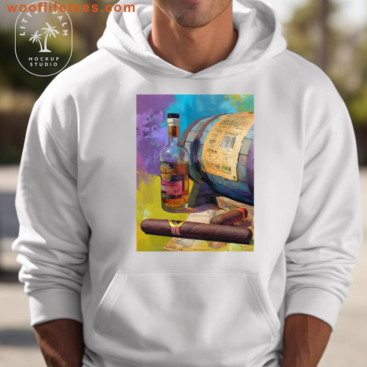 Whiskey Barrel Bottle Cigars T-shirt