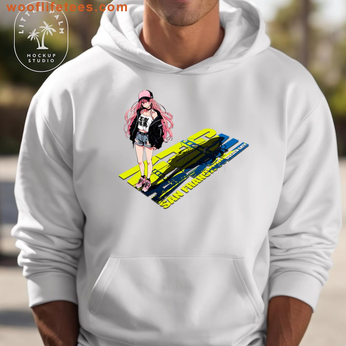 Anime Stickers Of Women Walking Through San Francisco T-shirt