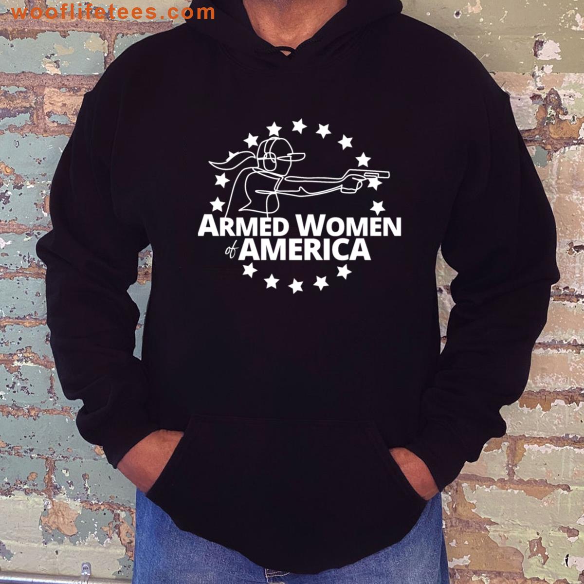 Armed Women Of America Round Logo Gear White Logo T-shirt