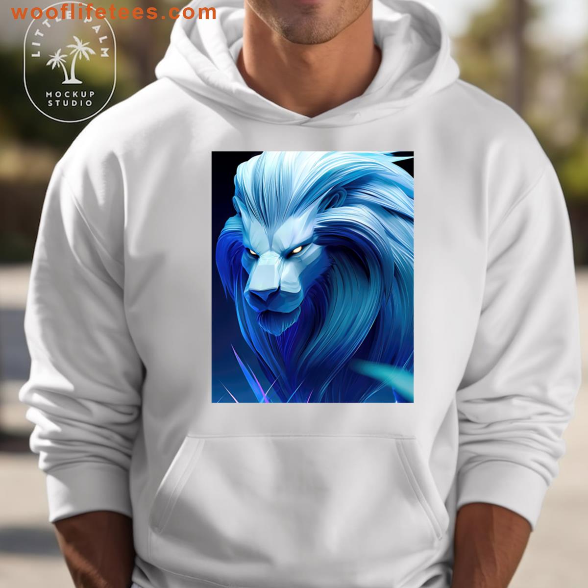 Blue Ghost Lion Jigsaw Puzzle Etc Graphic T-shirt