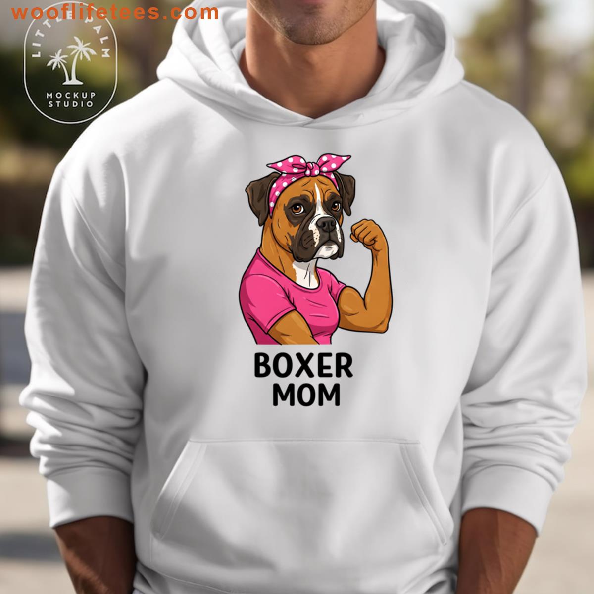 Boxer Mom Funny Dog Mom Gift Tee For Pet Lovers Boxer Dog Owners Oversized T-shirt