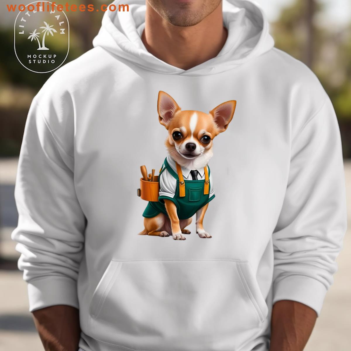Carpenter Chihuahua Cute Dog In Overalls With Tools T-shirt