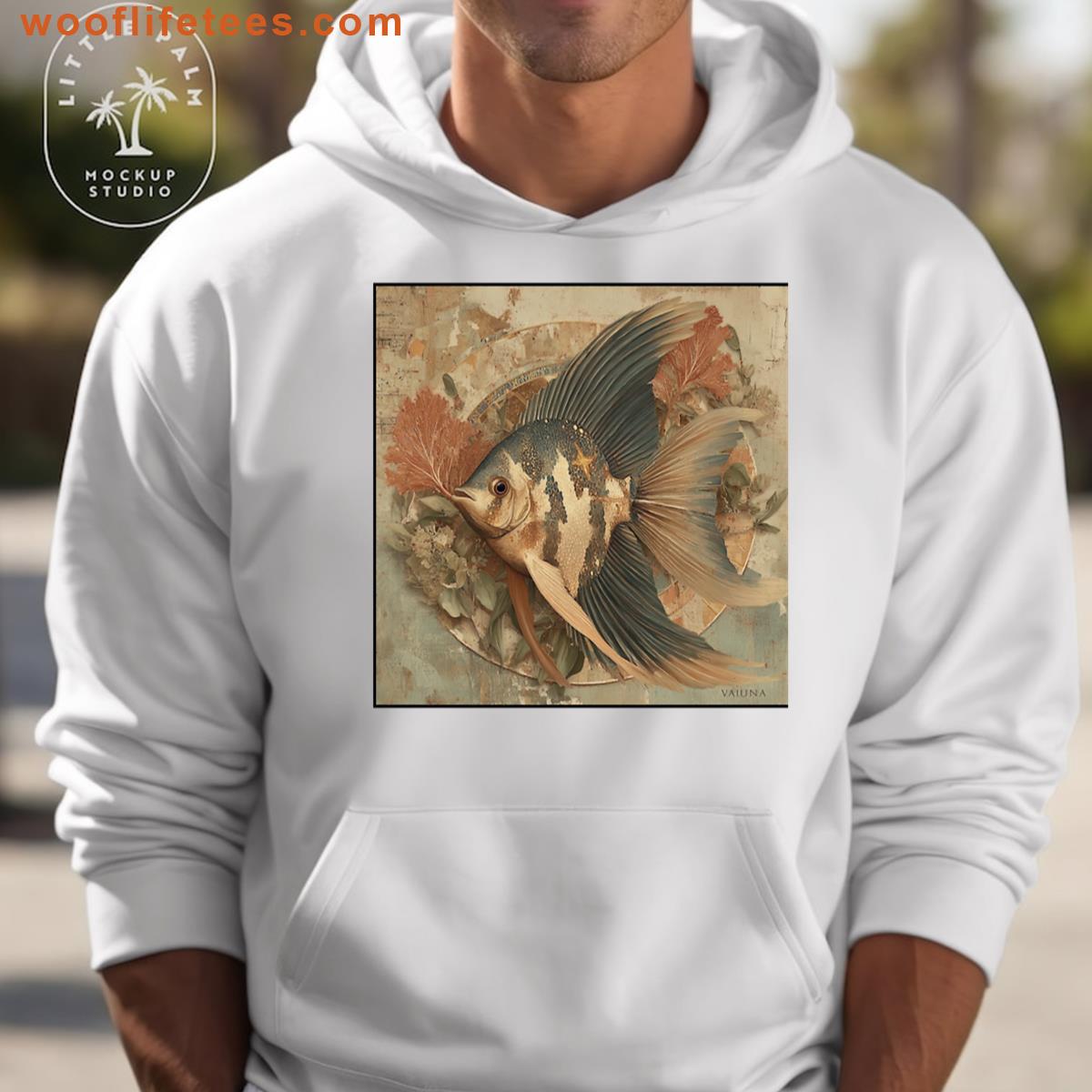 Charted Currents An Angelfish Adorned T-shirt