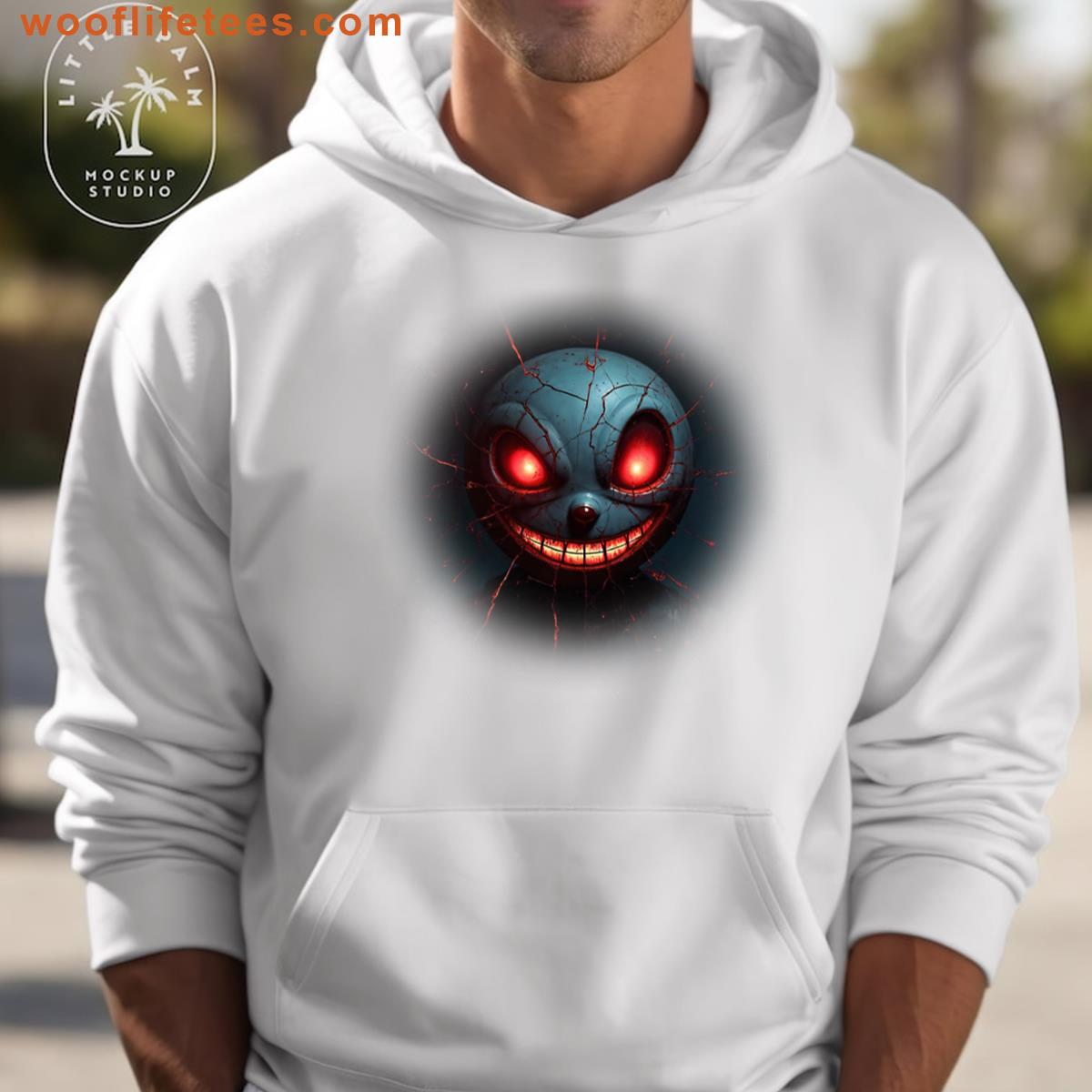 Creepy Red Eyes Smiley Cartoon Horror Monster T-shirt