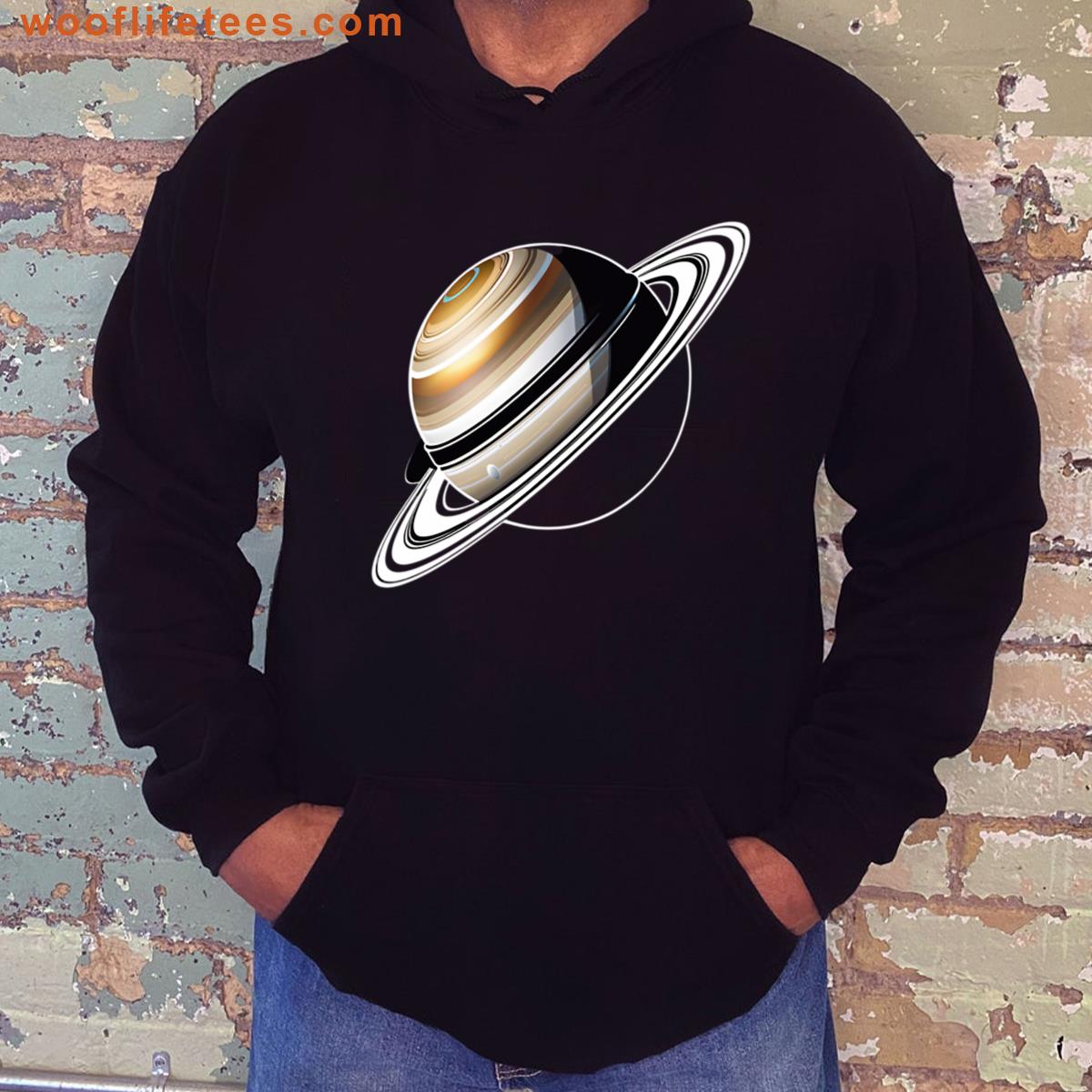 Detailed Saturn With Rings For Magnetic Device Oversized T-shirt