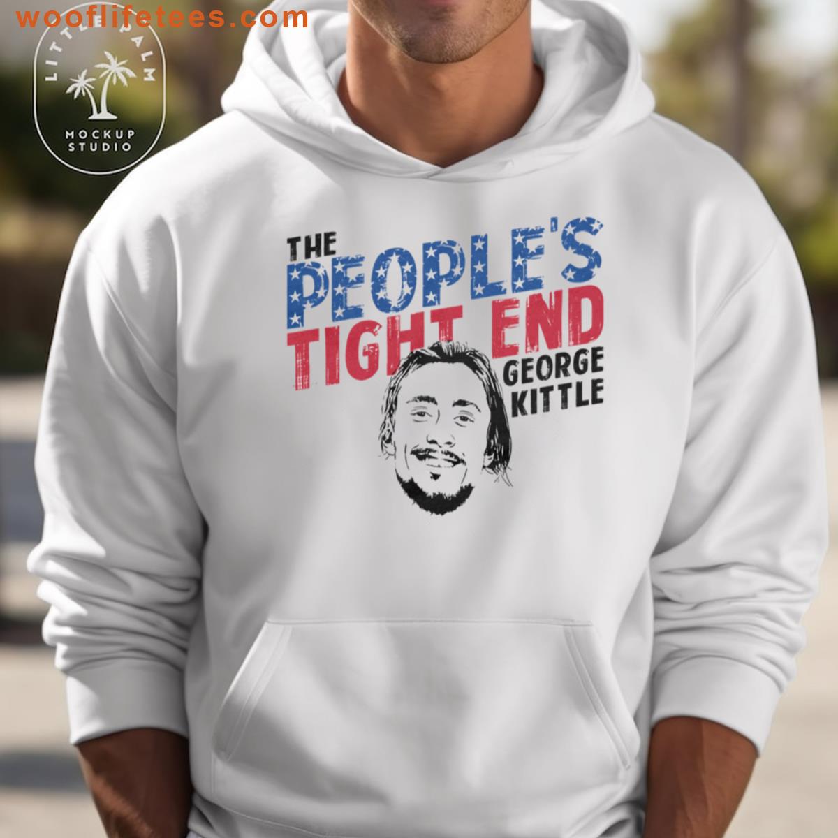 George Kittle The Peoples Tight End Game Day Football Gift 1990 Gift 49ers Football Bleached Womens T-shirt