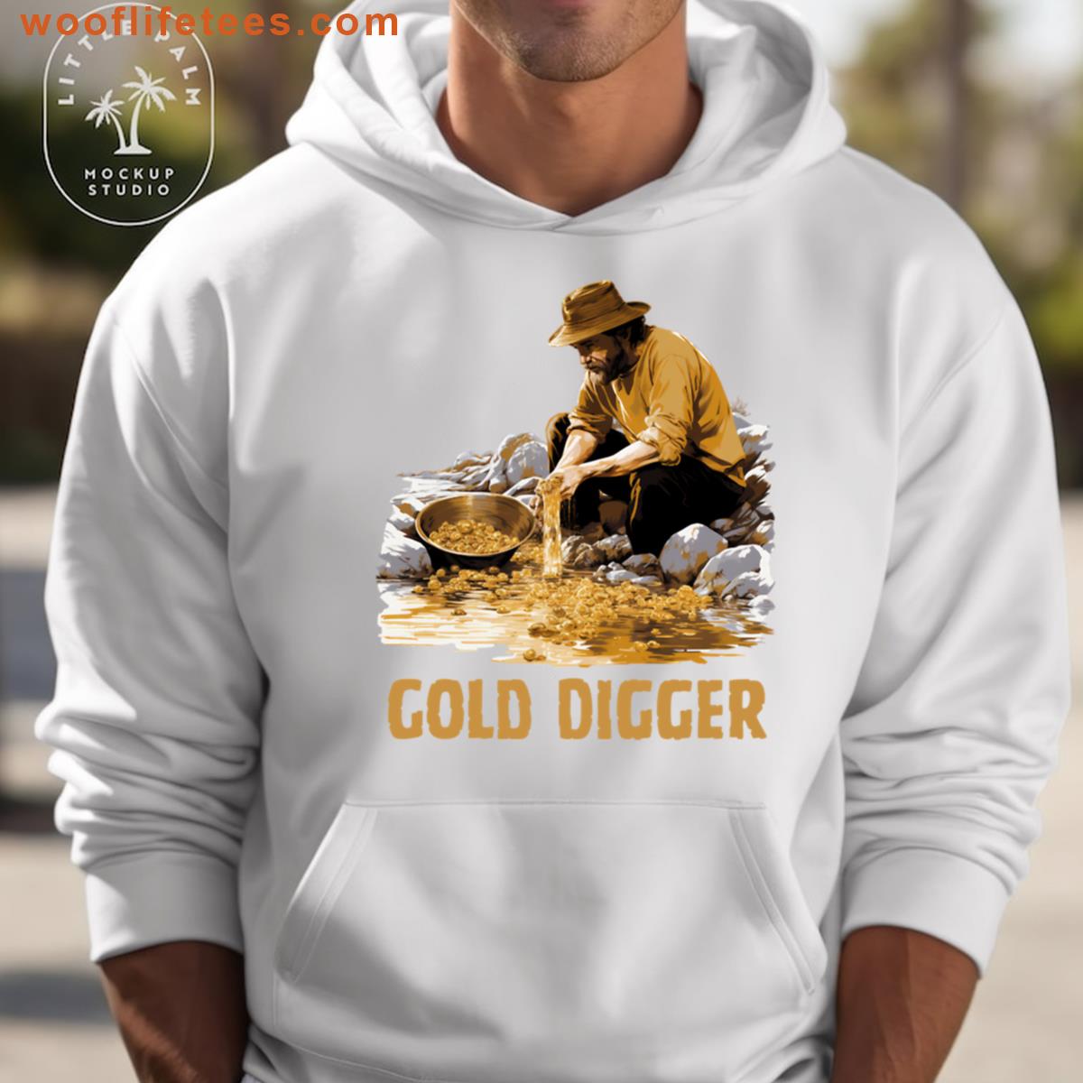 Gold Digger Prospector Panning For Gold Funny Playful Twist Oversized T-shirt