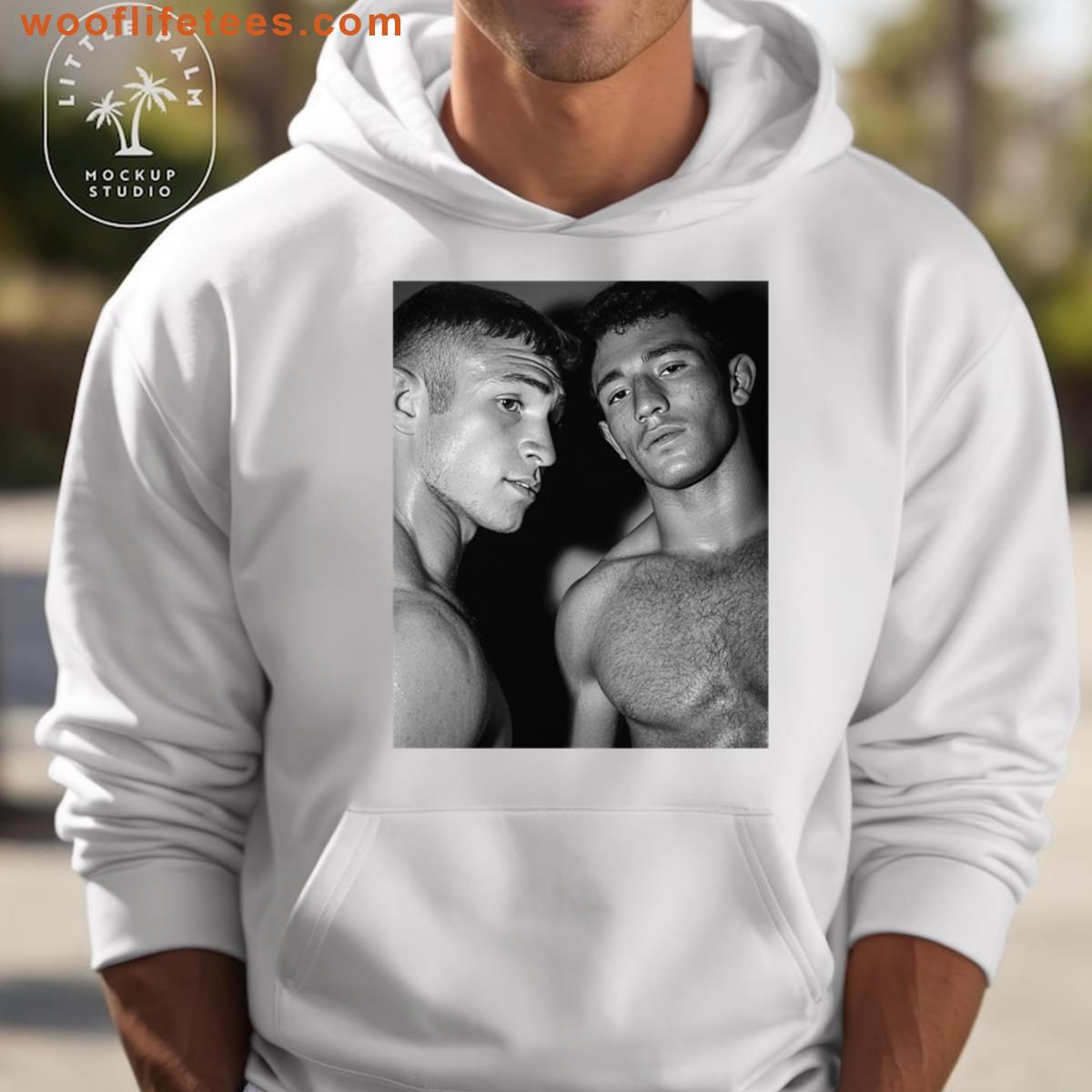 Hairy Chest Wrestlers Athlete Portrait Graphic T-shirt