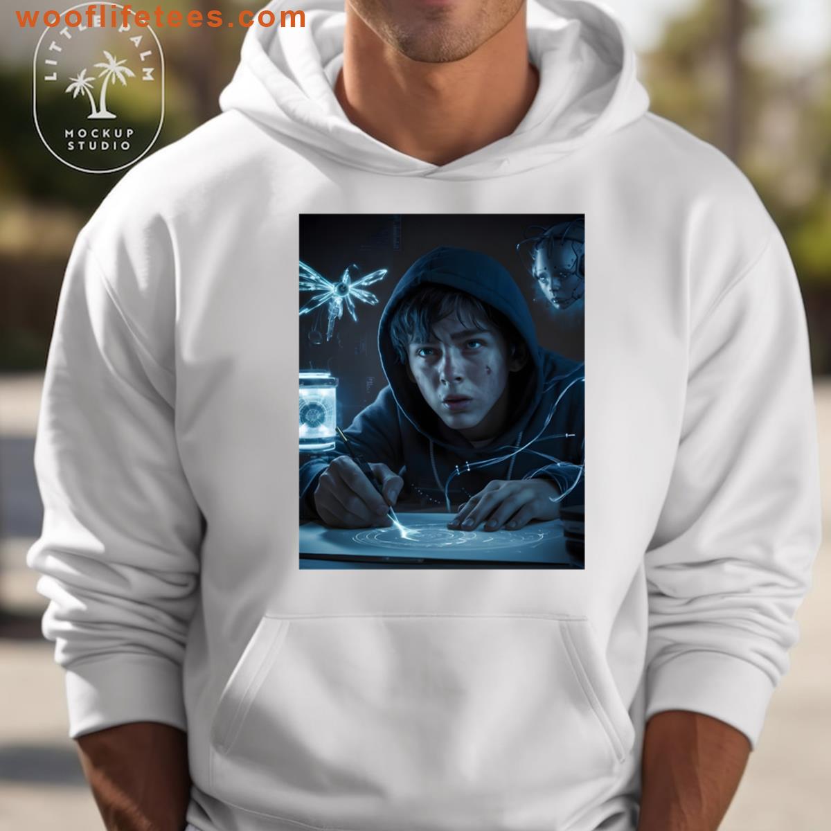 Hooded Teen Drawing Future Graphic T-shirt