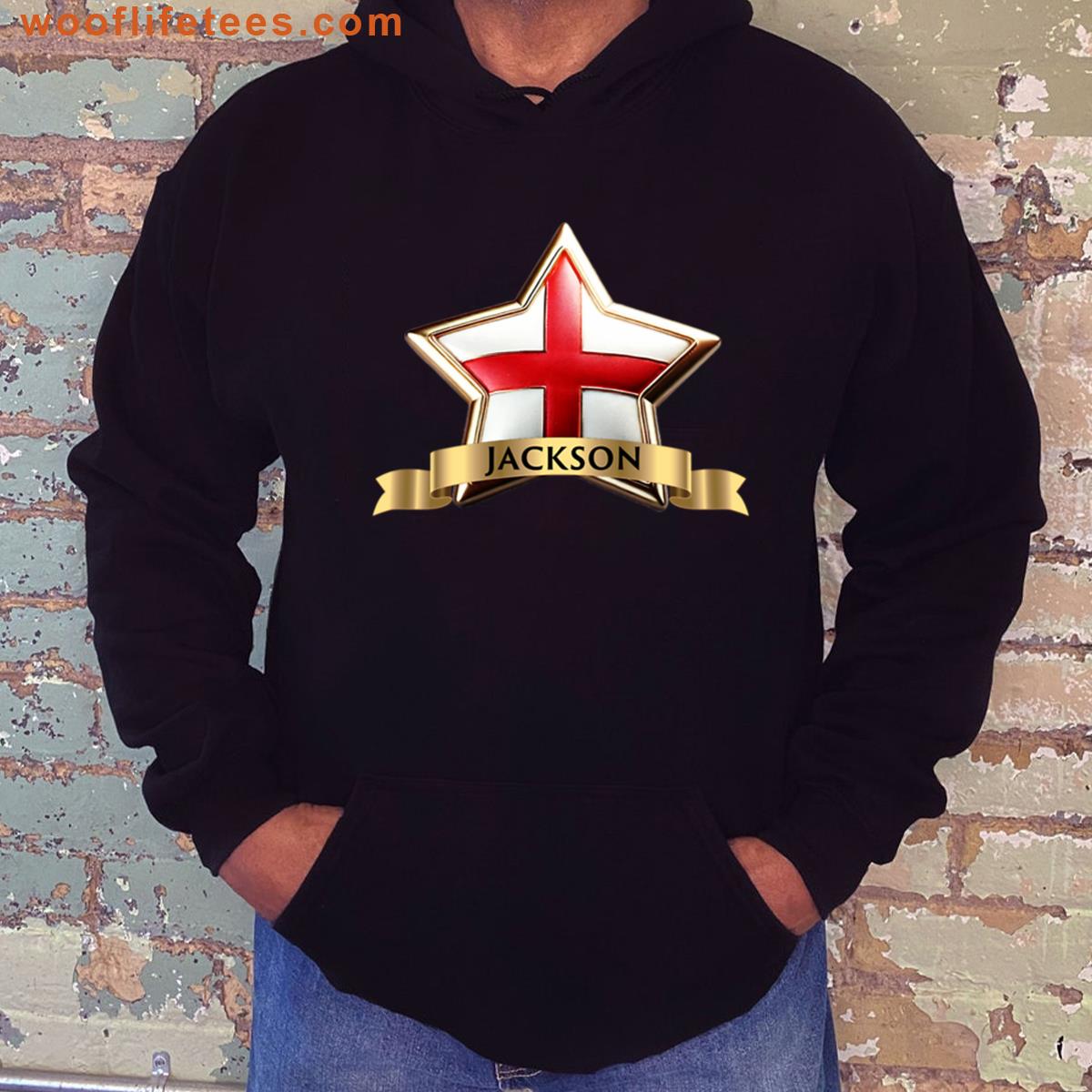 Jackson Star Crest Design England National Heritage Badge T-shirt