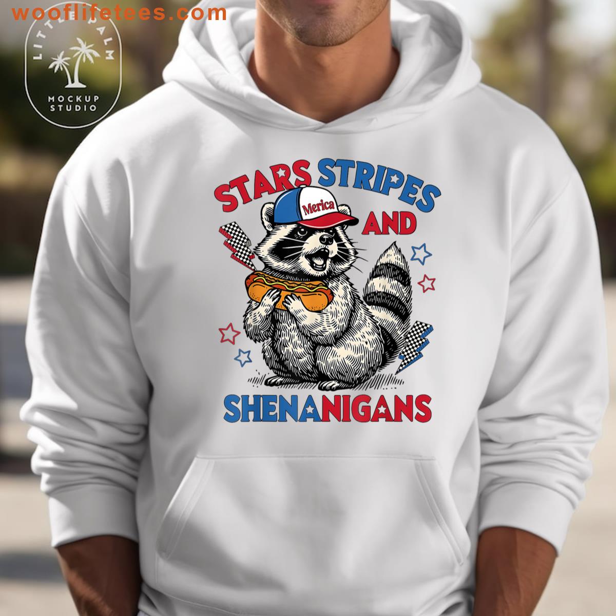 4th Of July Raccoon Stars Stripes And Shenanigans Feral T-shirt
