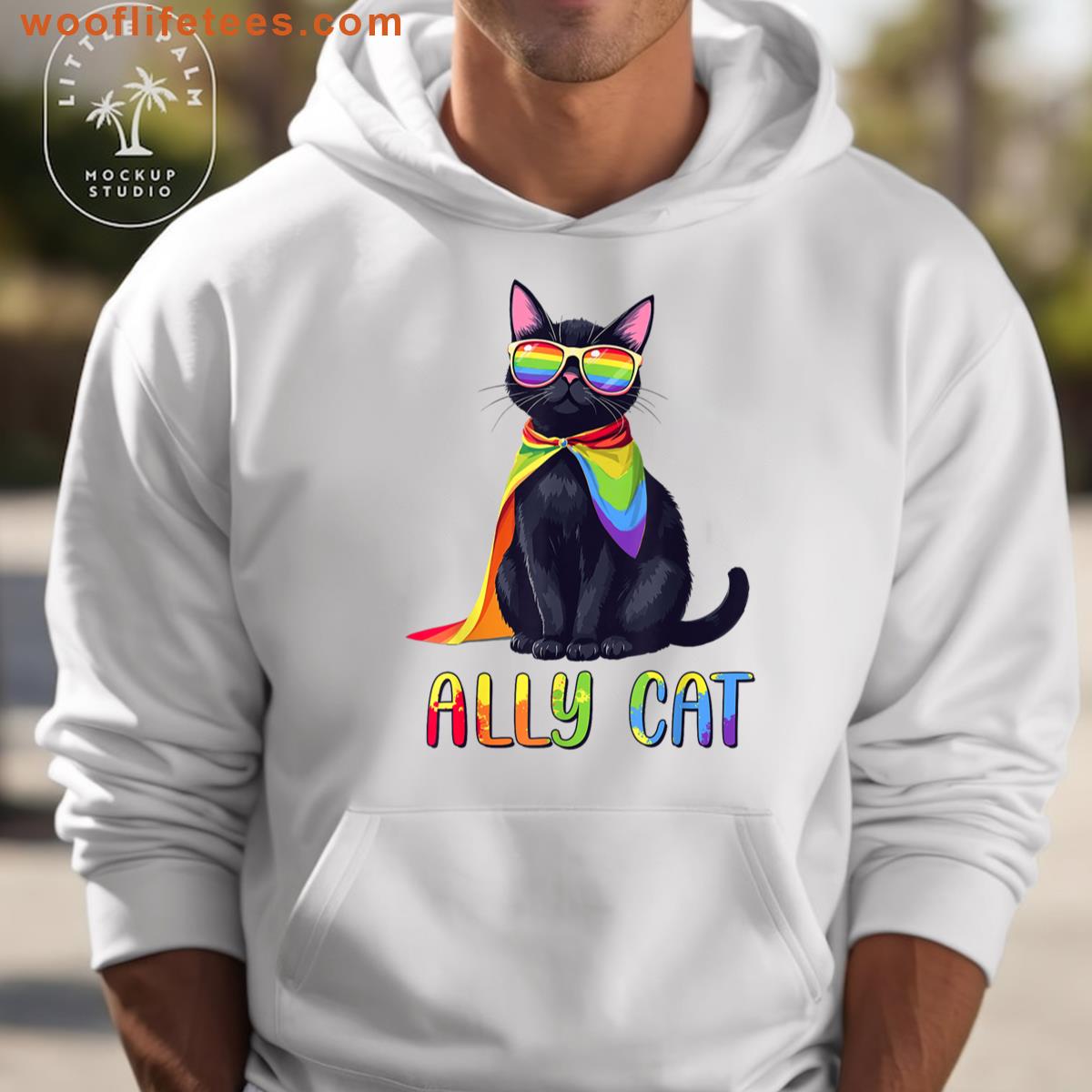 Ally Cat Lgbt Gay Pride Month 2025 Rainbow Equal Rights T-shirt