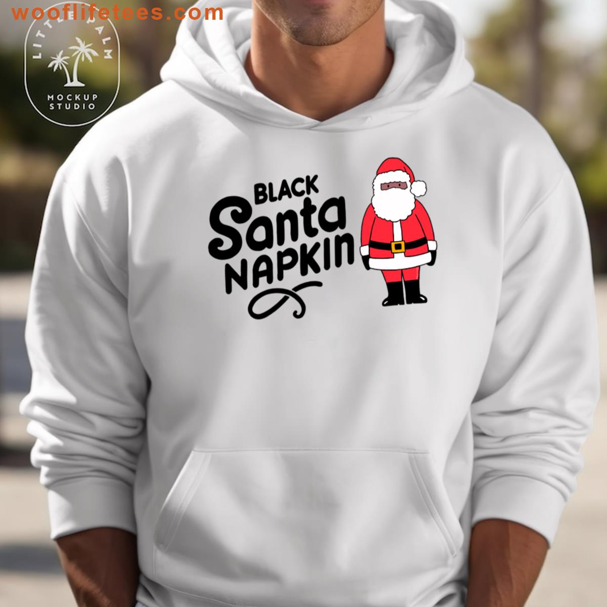 Black Santa Napkin Oversized T-shirt