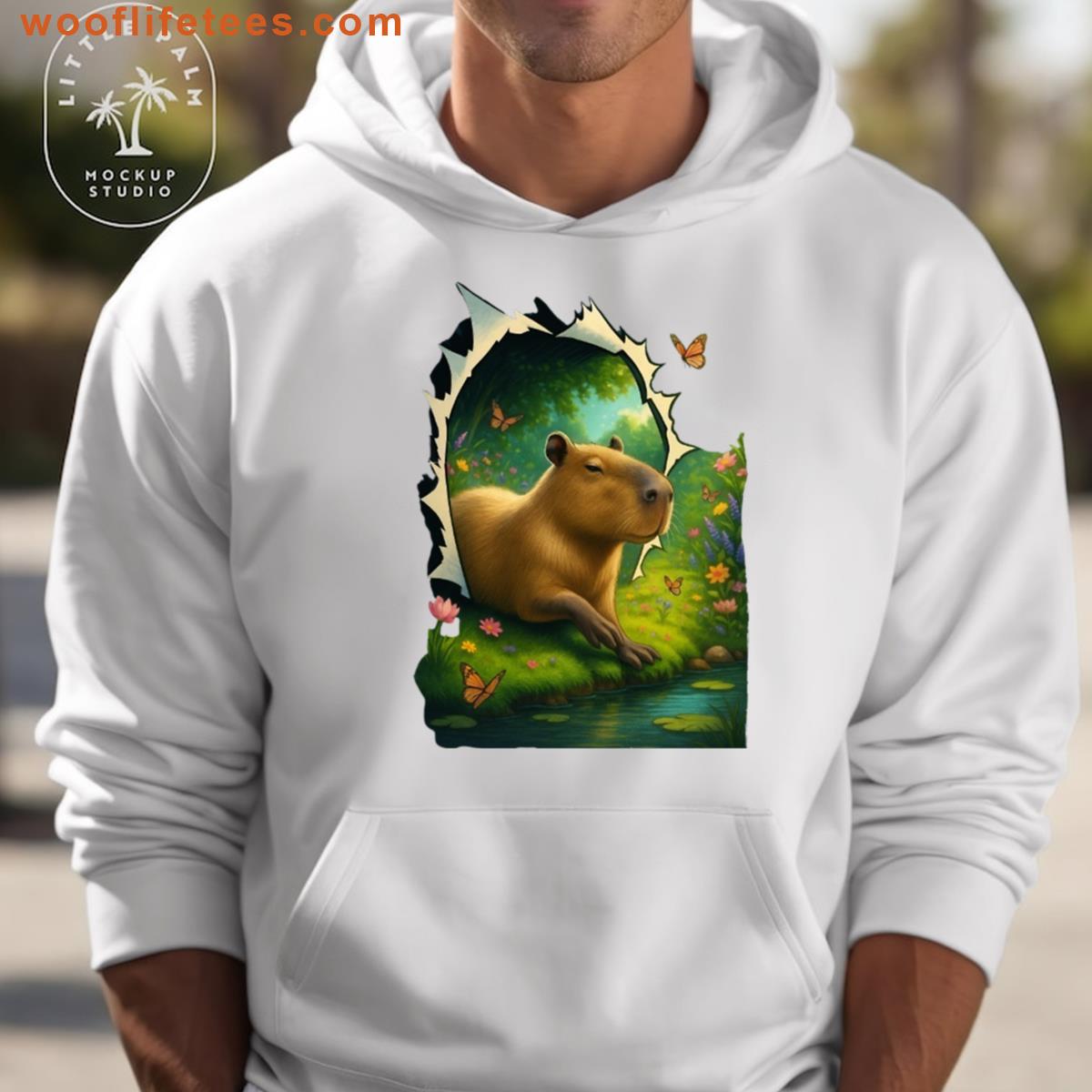 Capybara Passing Through A Magical Portal T-shirt