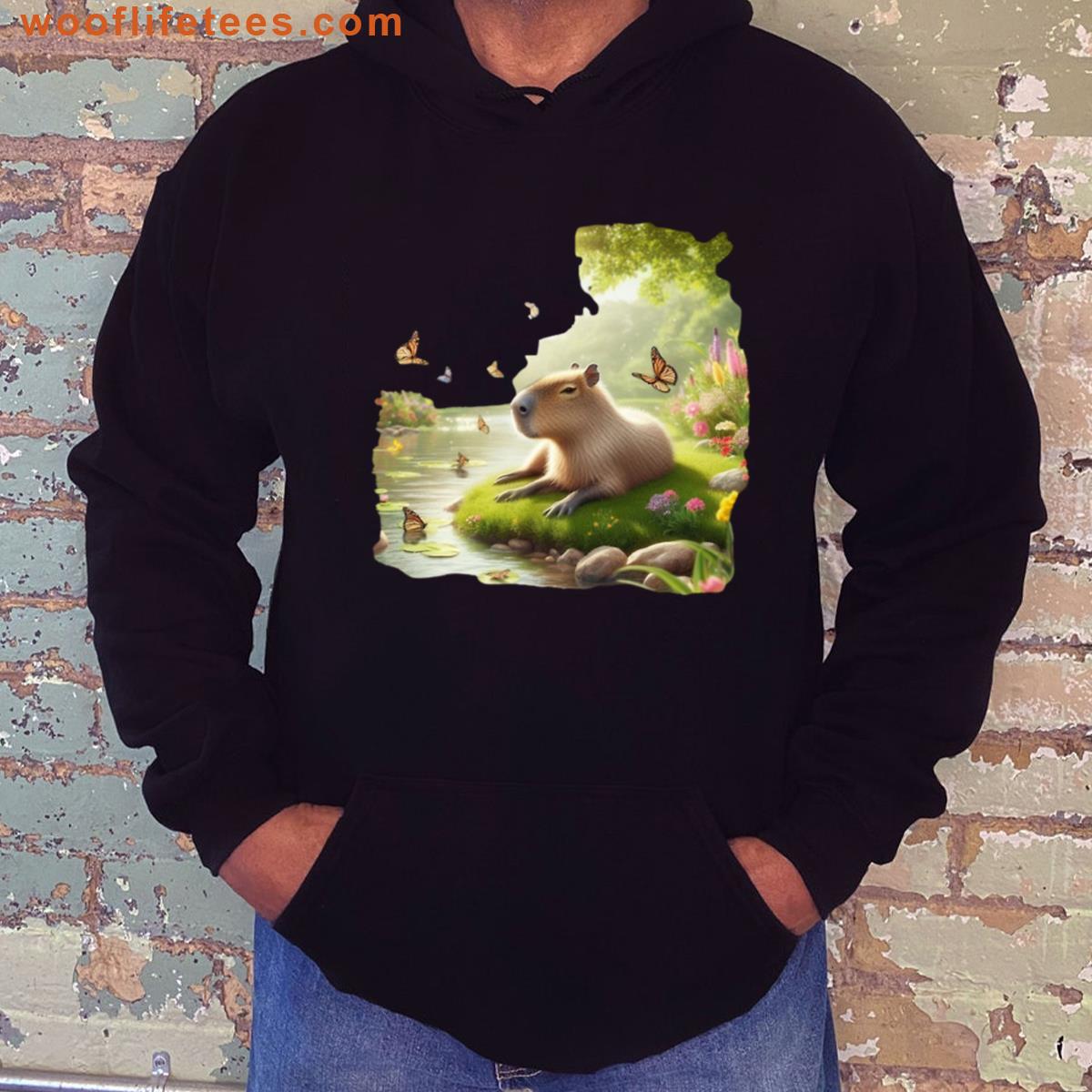 Capybara Resting On A Floating Island T-shirt