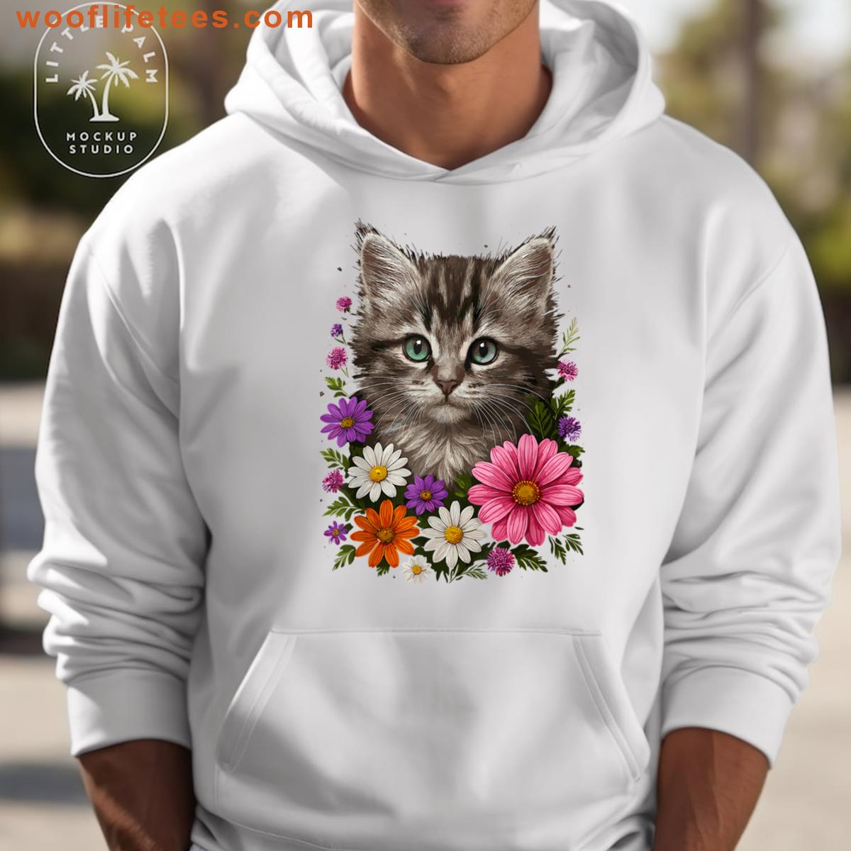 Cat Cute Floral Kitten T-shirt