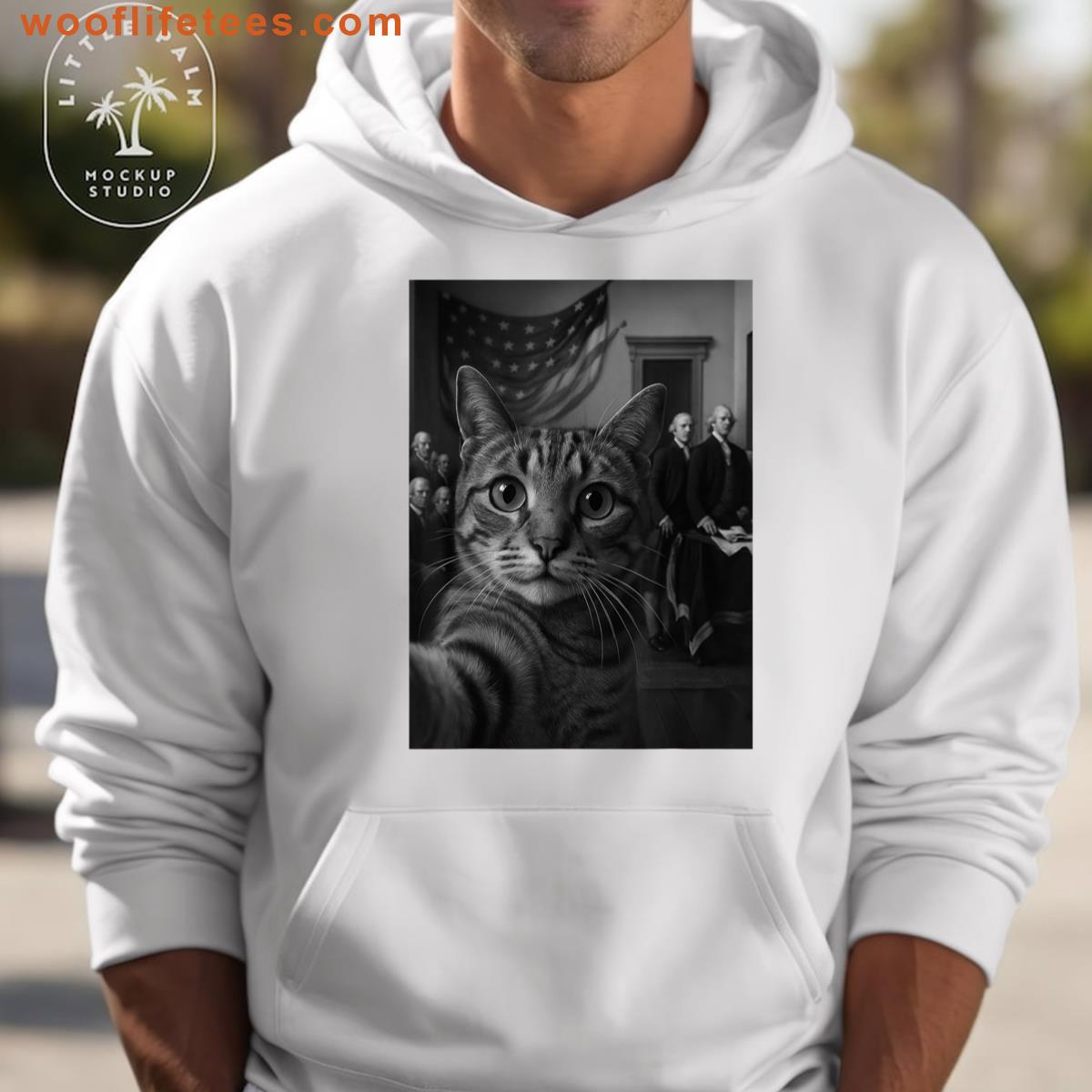 Cat Selfie Meme Declaration Of Independence 4th Of July T-shirt