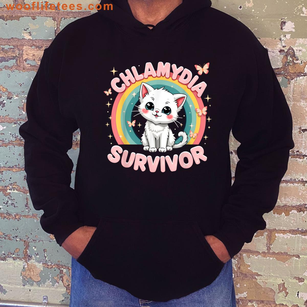Chlamydia Survivor Cat Funny Adult Humor Inappropriate T-shirt