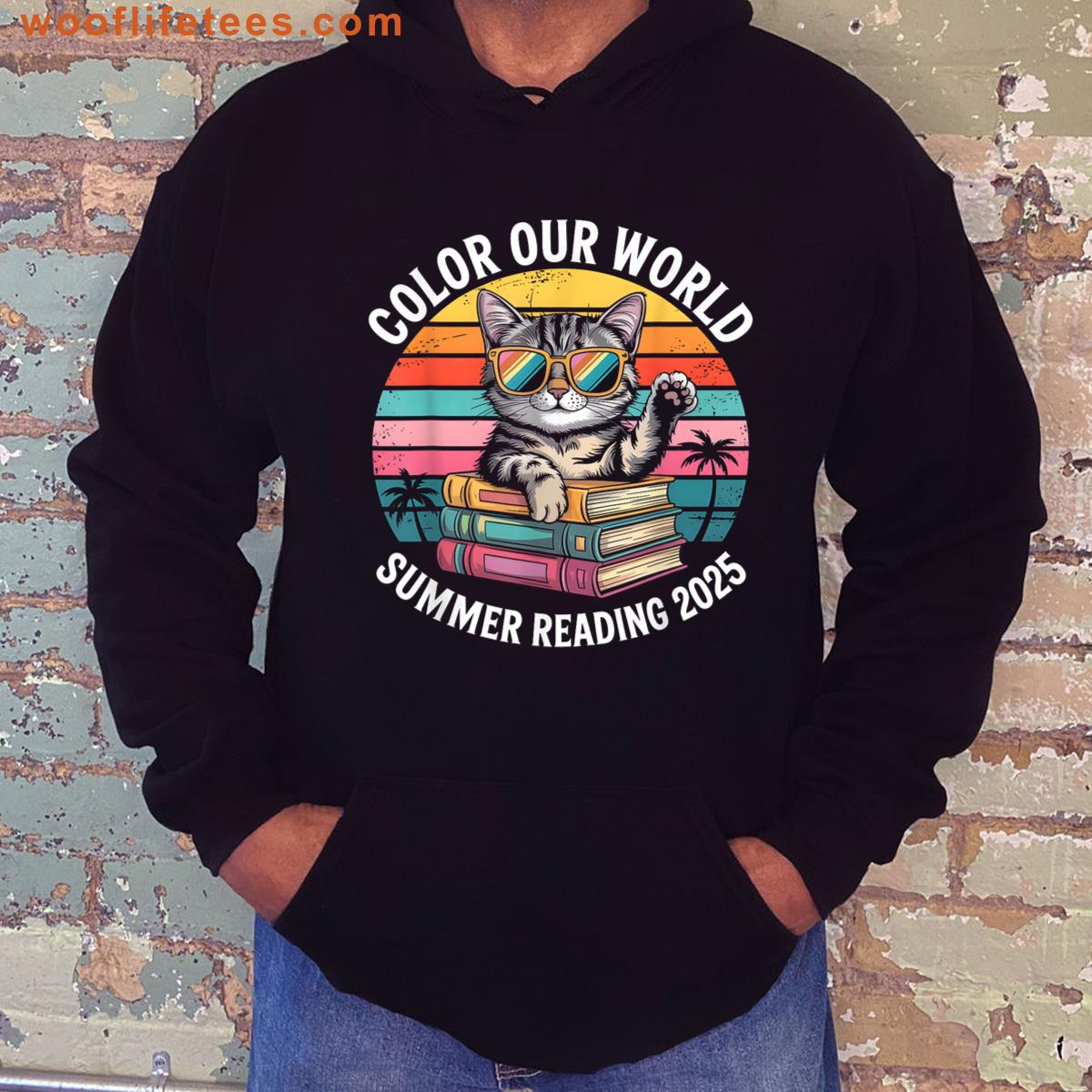 Color Our World Summer Reading 2025 Cat T-shirt