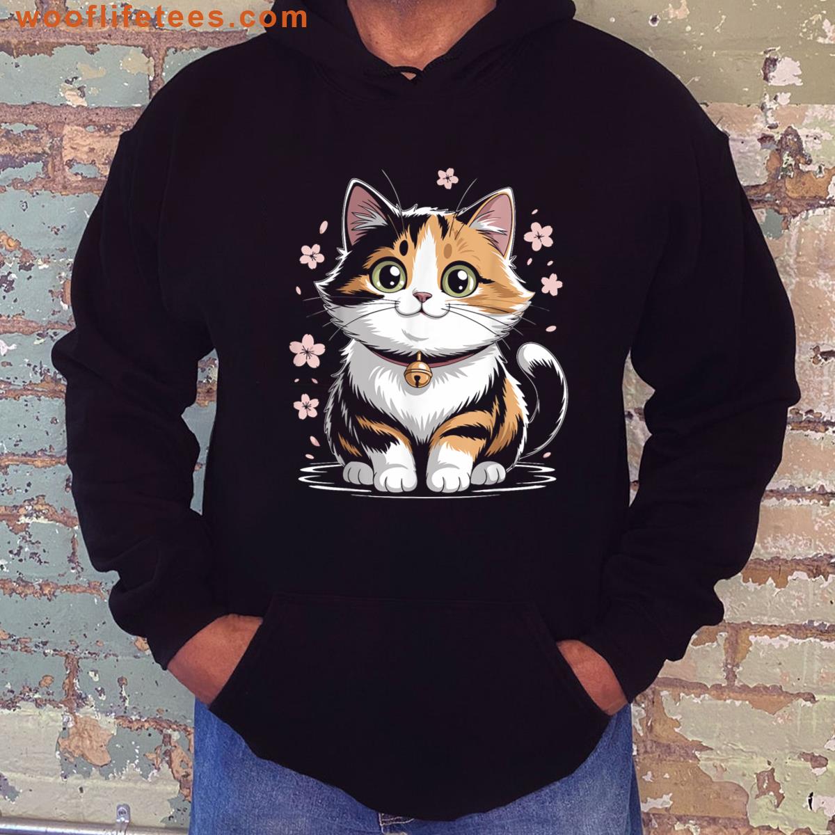 Cute Cat With Flowers Kitten T-shirt