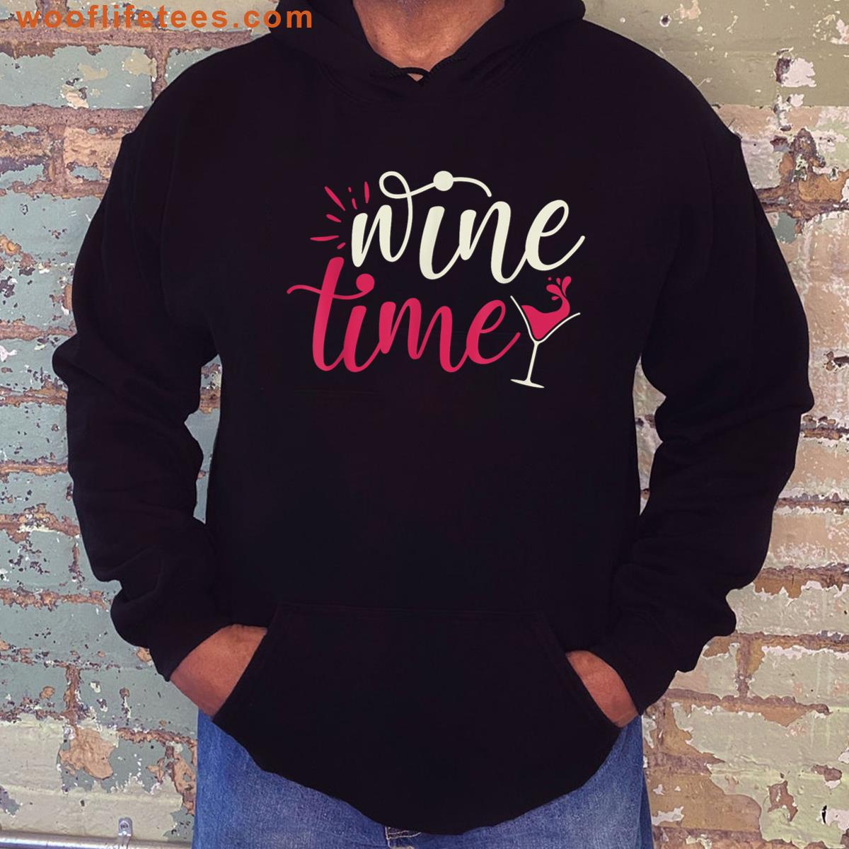 Cute Glass Wine Time Winning Funny Wine Lover Drinking T-shirt