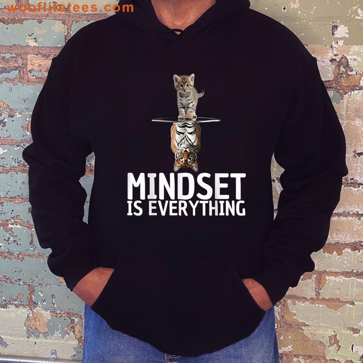 Everything Is Mindset Quote Cat And Tiger Reflection Animal T-shirt