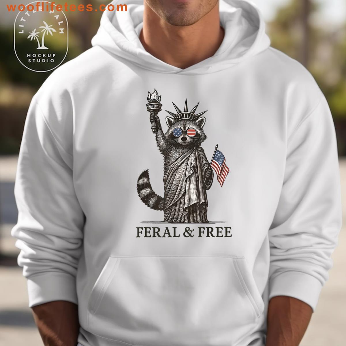 Feral Free Raccoon American Feral Girl Summer Meme T-shirt