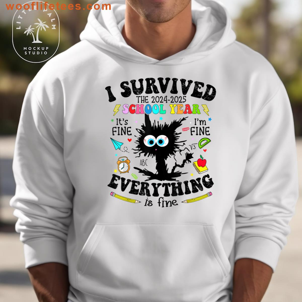 Funny Cat I Survived Last Day Of School Teachers Year 2025 T-shirt