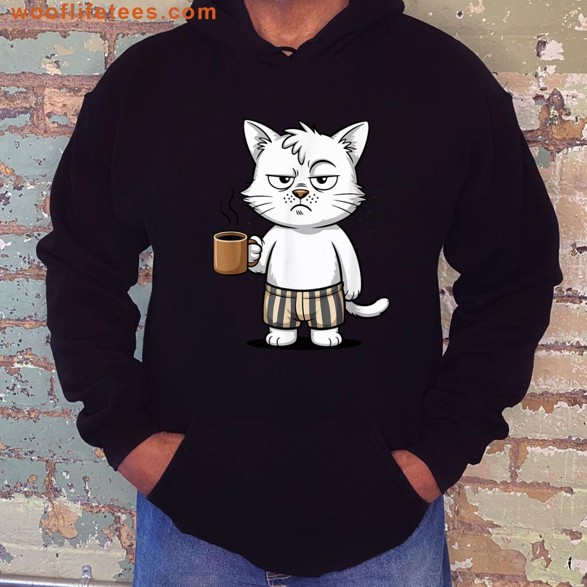 Funny Coffee Morning Cat T-shirt