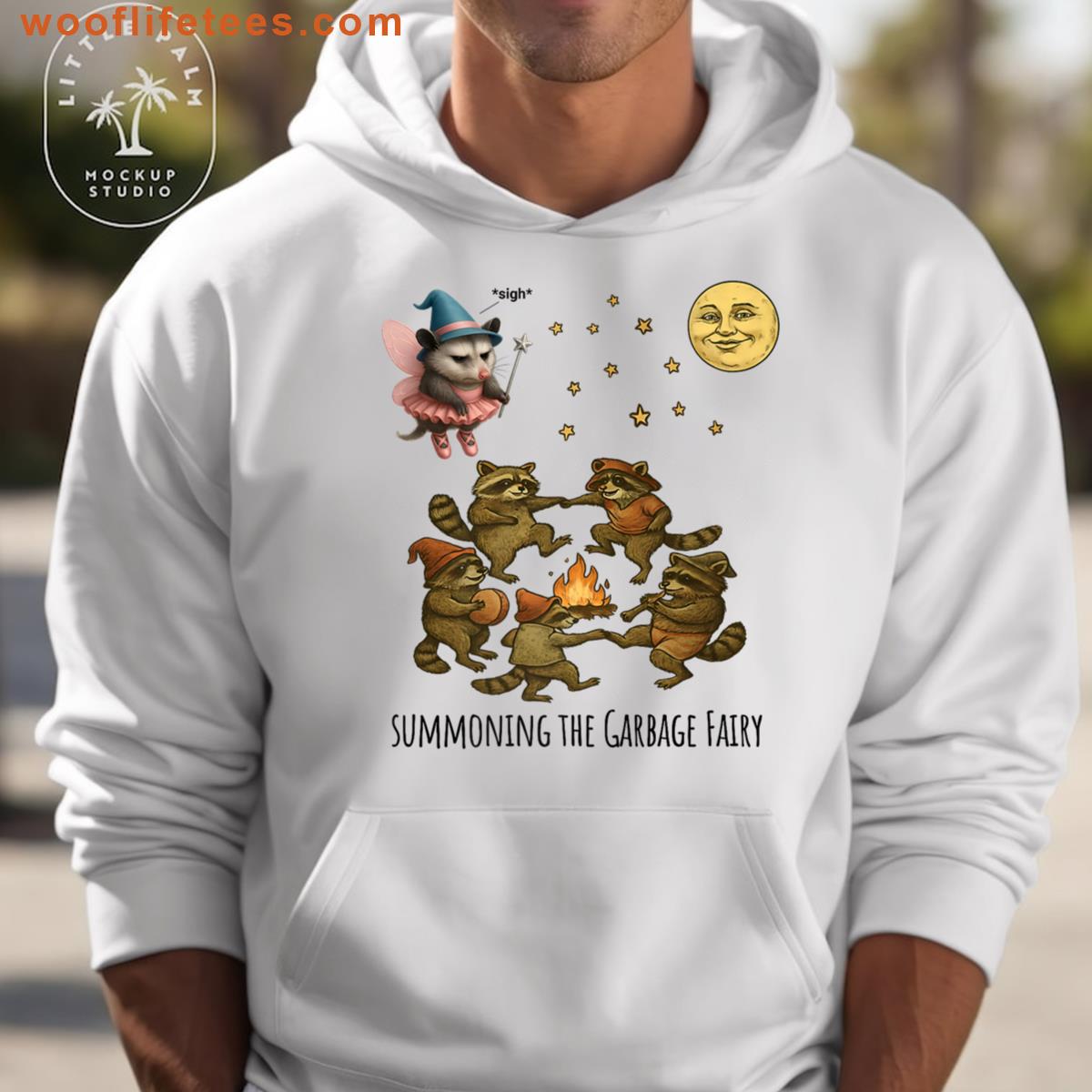 Funny Dancing Racoons Summoning The Garbage Fairy Possum Premium T-shirt
